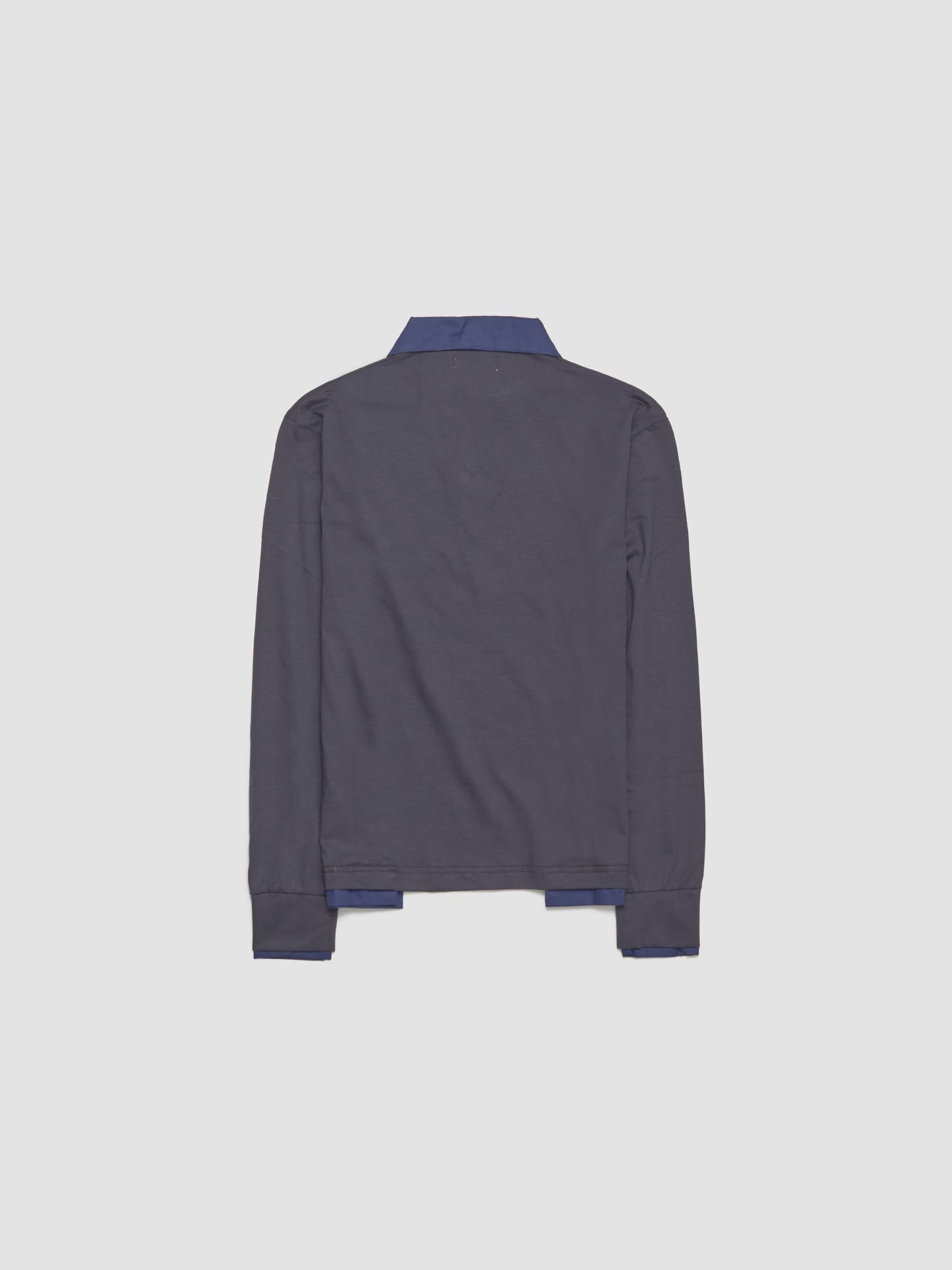 Luis Long Sleeve Polo in Grey & Navy