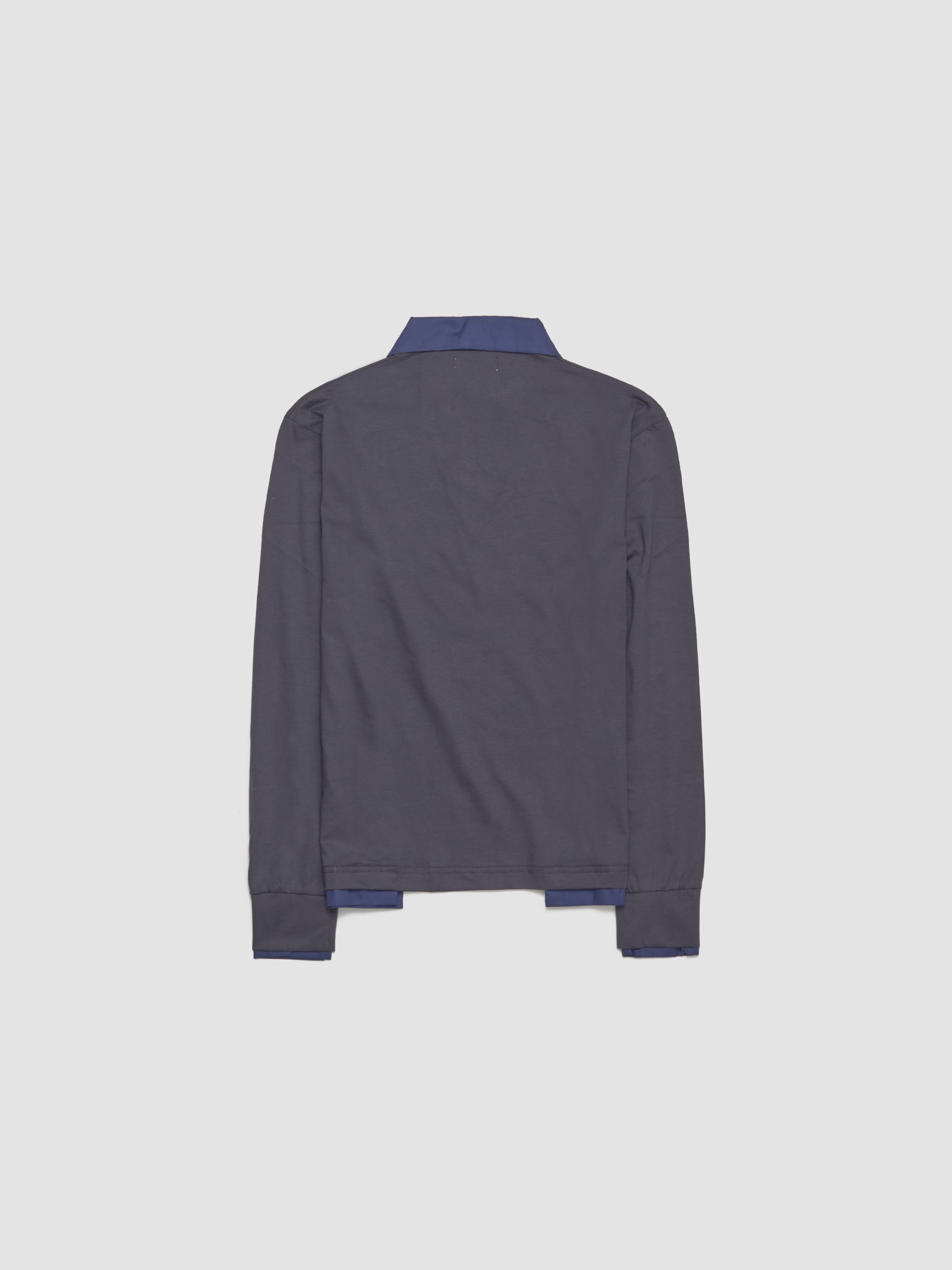 Luis Long Sleeve Polo in Grey & Navy