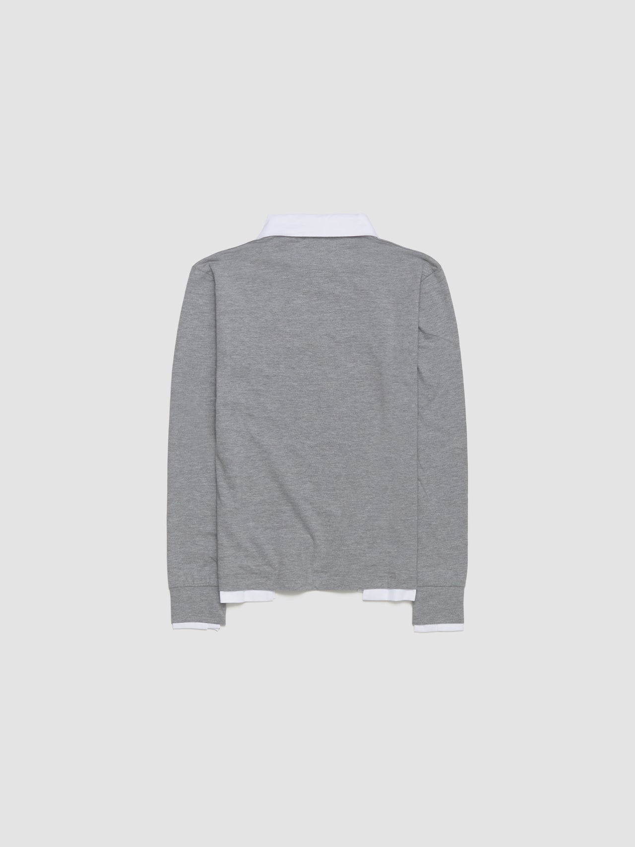 Luis Long Sleeve Polo in Grey & White