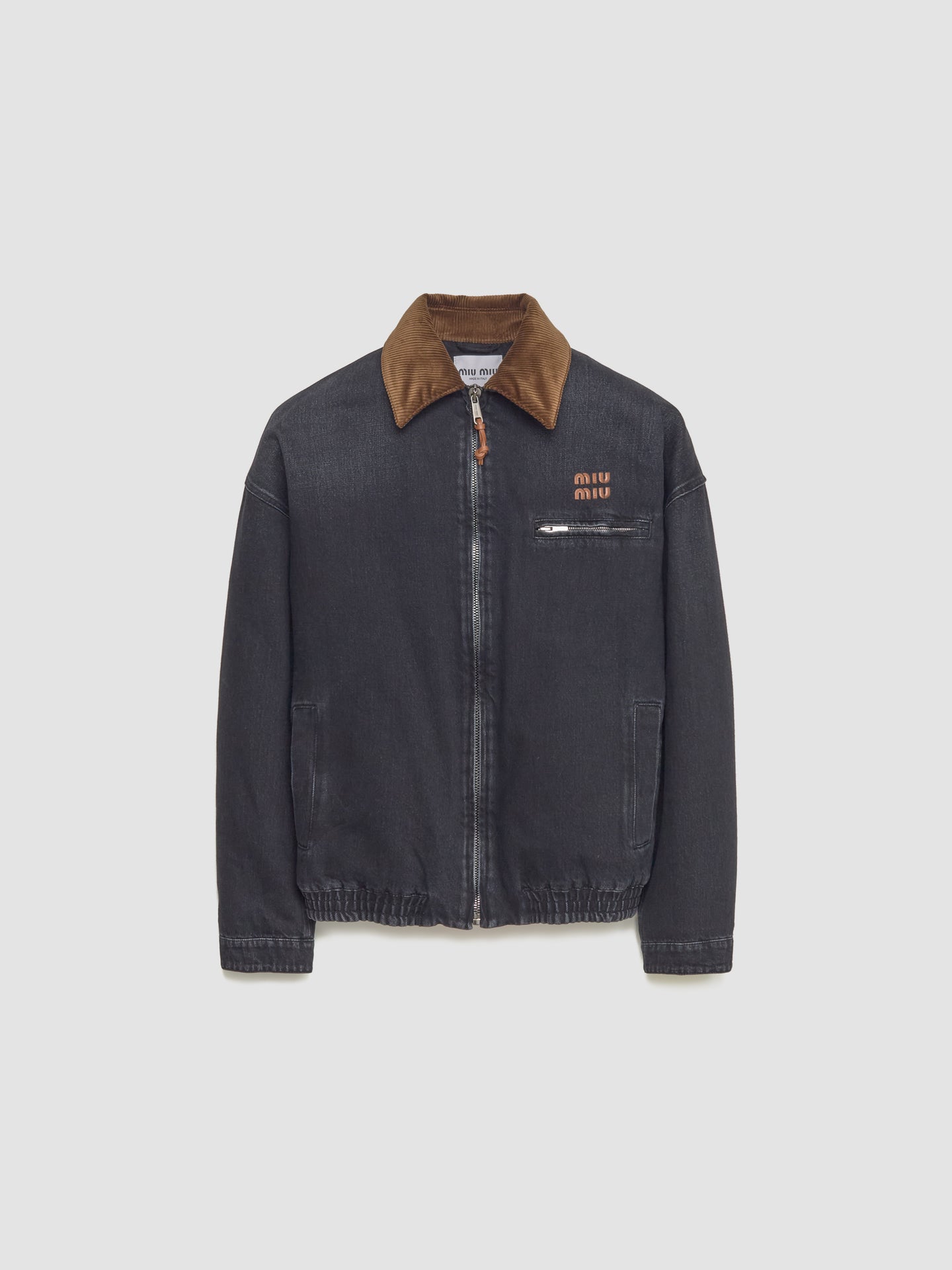 Denim Blouson Jacket in Black