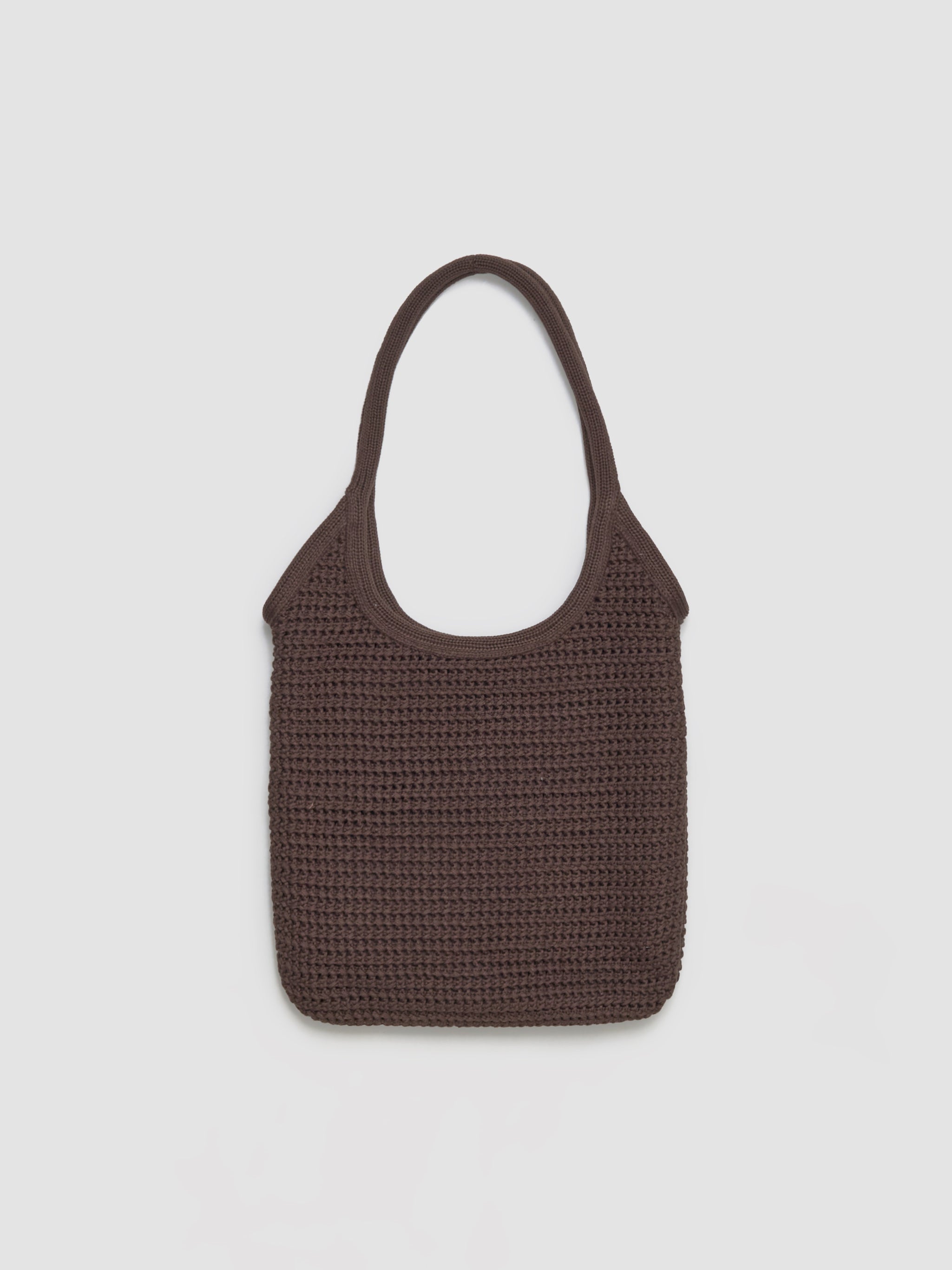 Woven Shopping Bag in Cocoa & Chalk