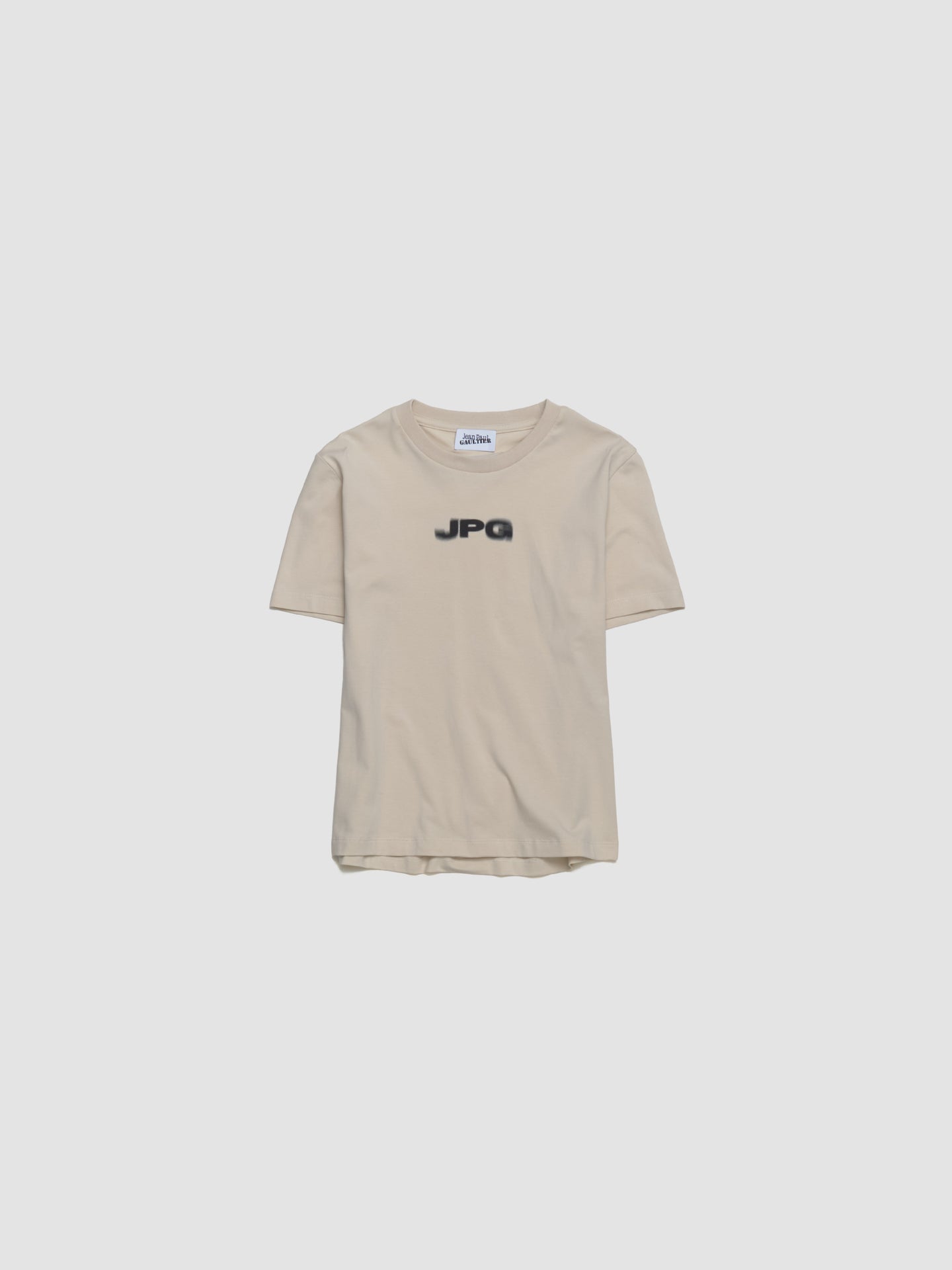 Cotton Baby Tee Printed "JPG" in Light Beige