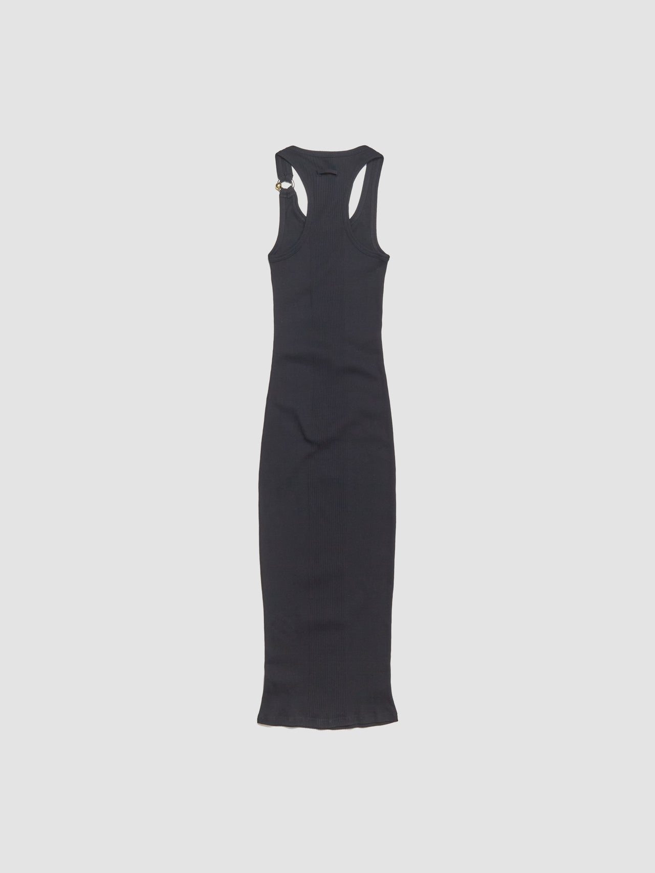 Long Dress with "Gaultier" Piercing Detail in Black