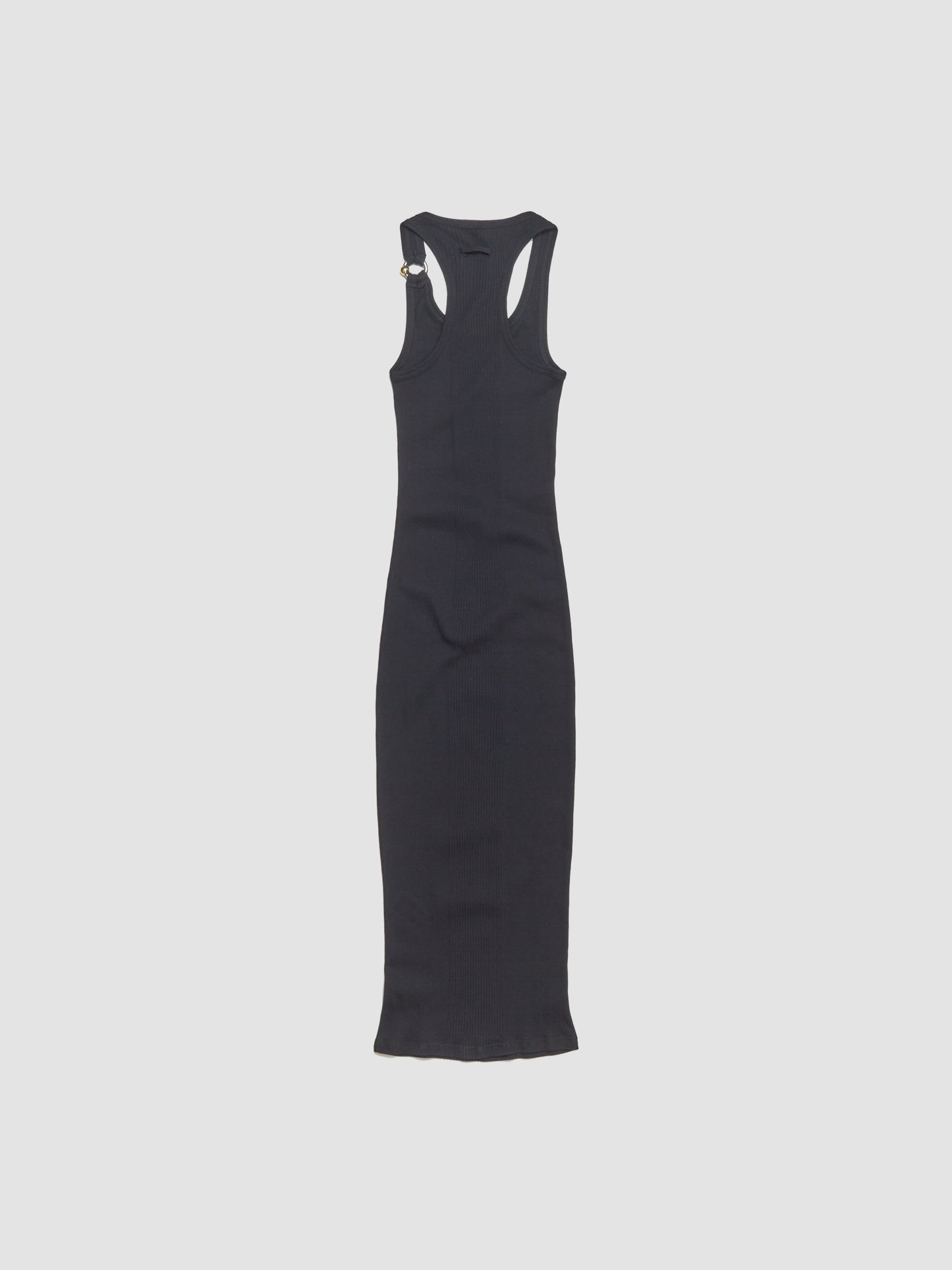 Long Dress with "Gaultier" Piercing Detail in Black