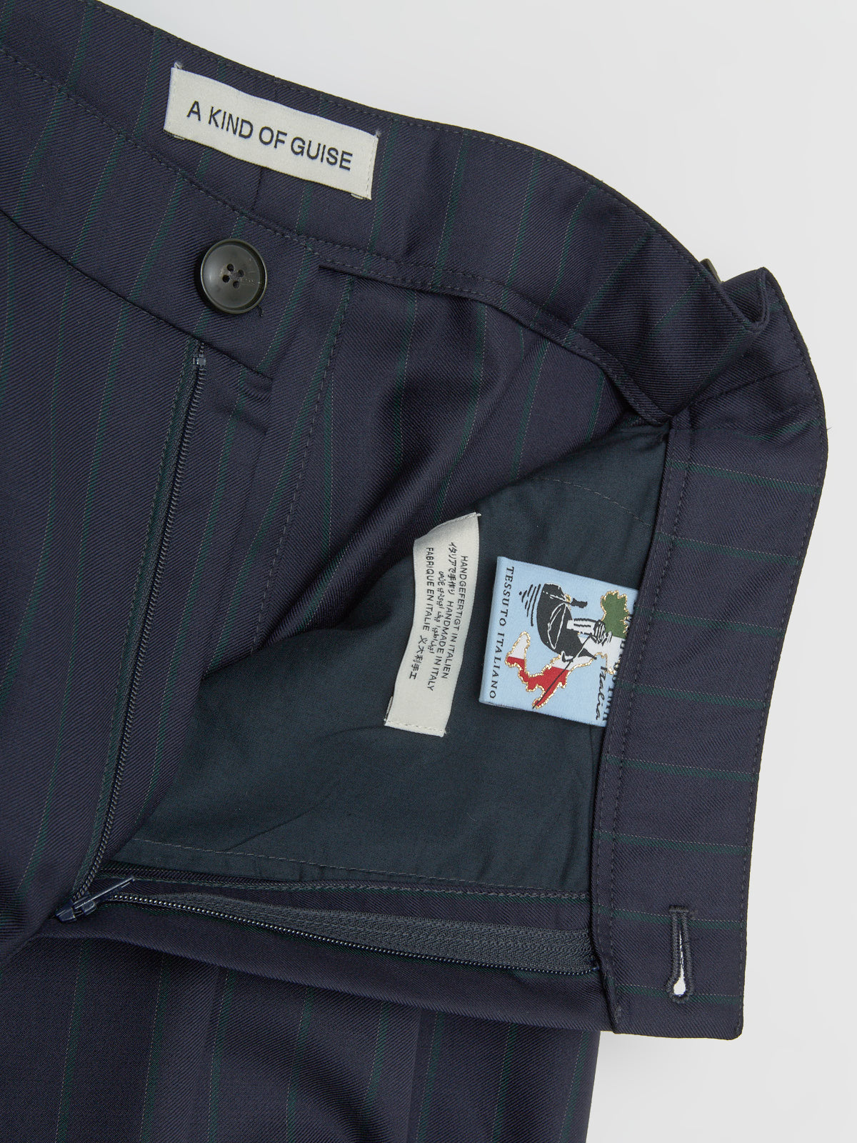 Piero Pants in Navy Double Pinstripe