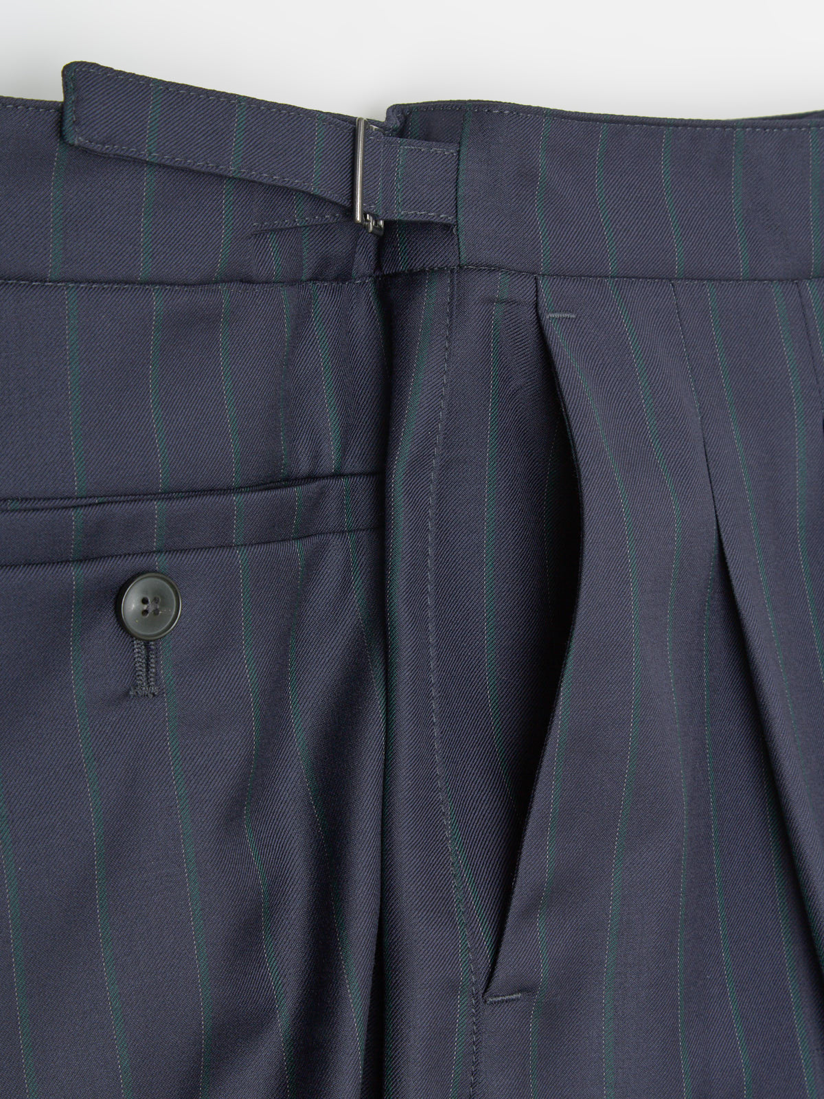 Piero Pants in Navy Double Pinstripe