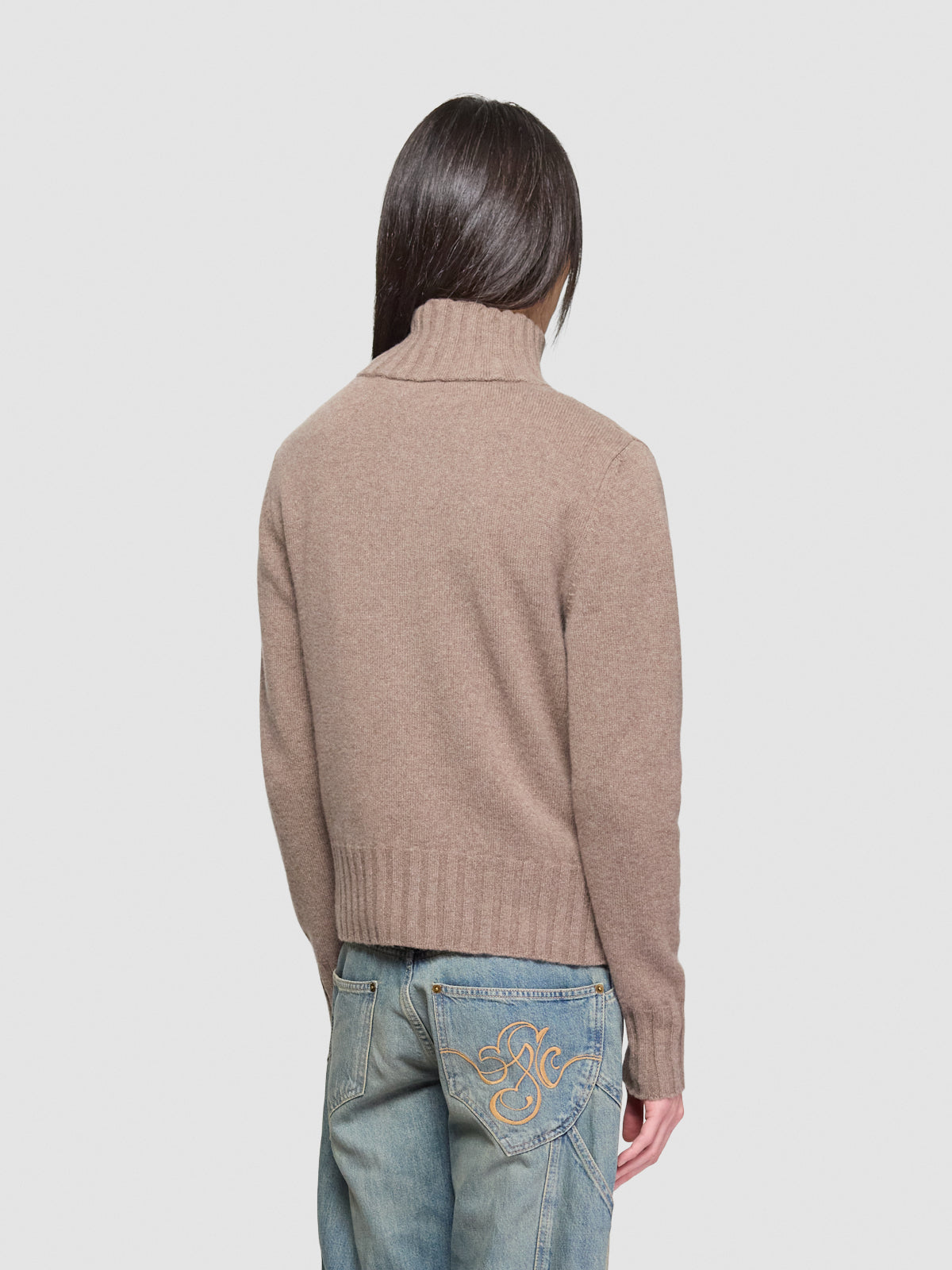 Vortex Window Knit Jacket in Brown