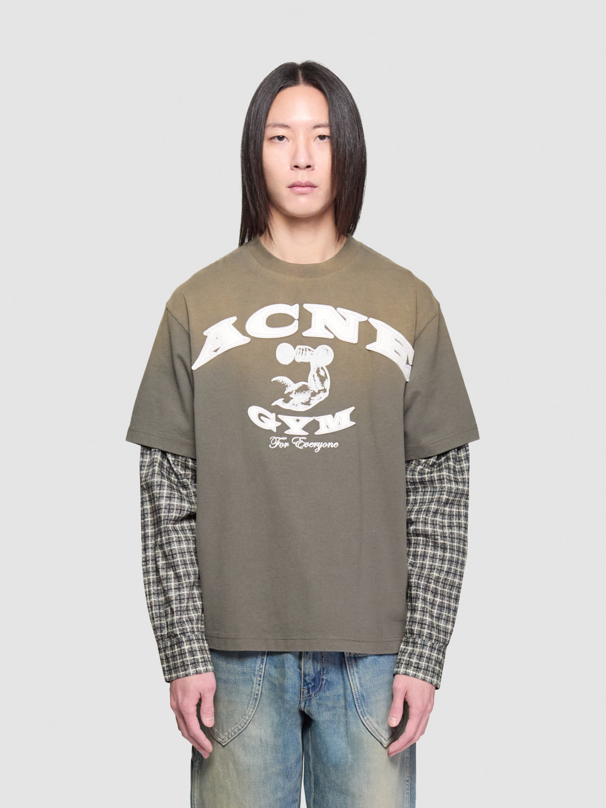 Layered Long-Sleeved T-Shirt in Vintage Green