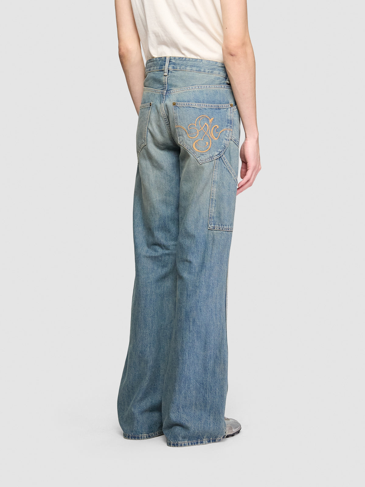 Hawk Bootcut Work Jeans in Sand Blue