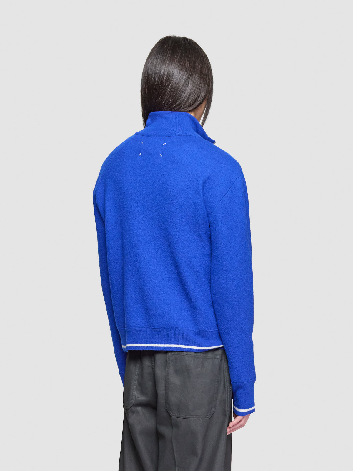Crewneck Sweatshirt in Bright Blue & Off-White