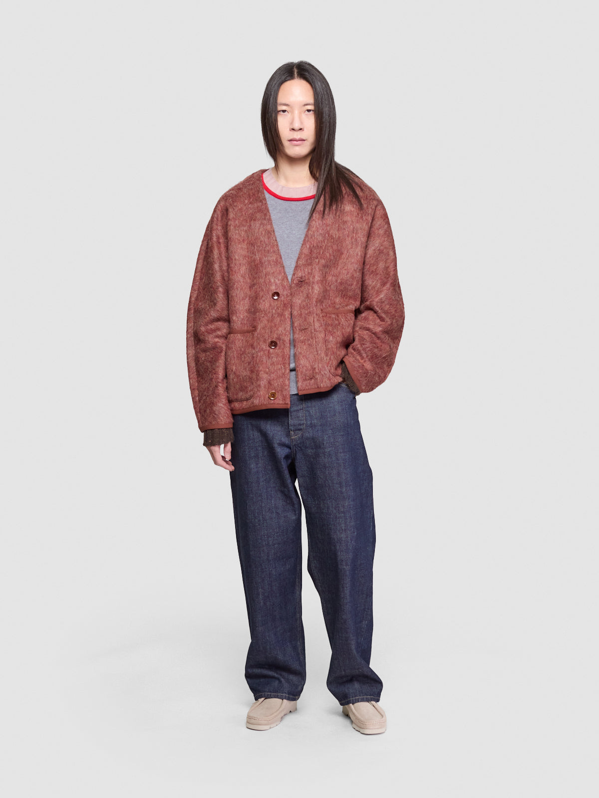 Jock In The Closet Sweater in Grey & Brown