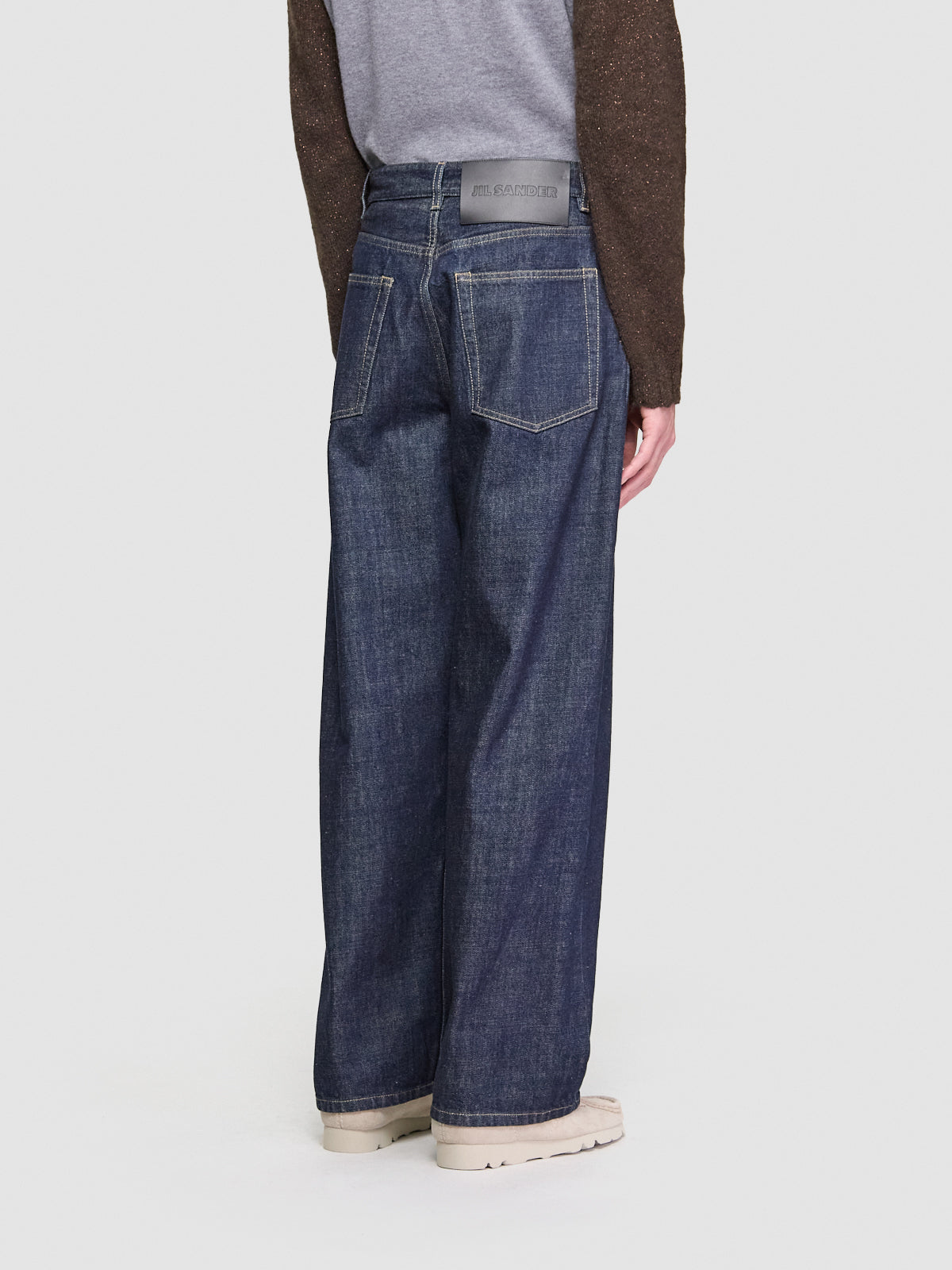 Loose Denim Trousers in Magnet