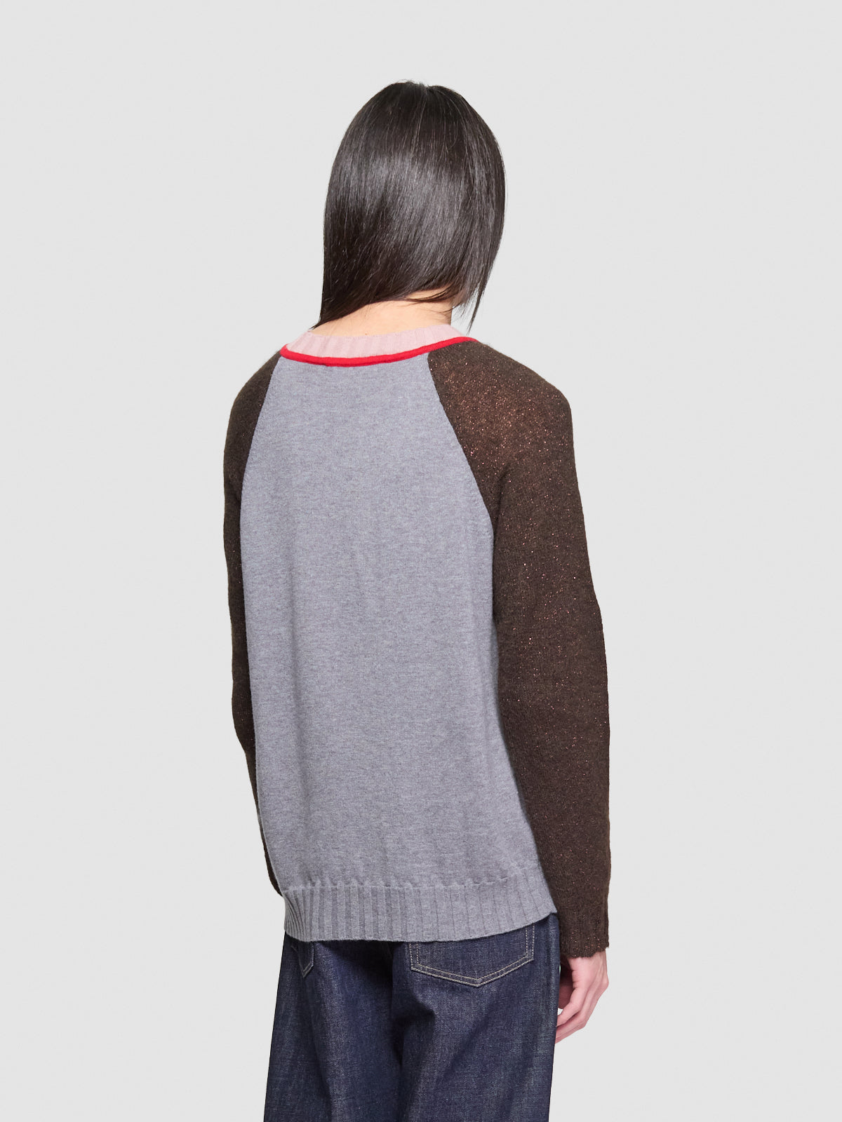 Jock In The Closet Sweater in Grey & Brown