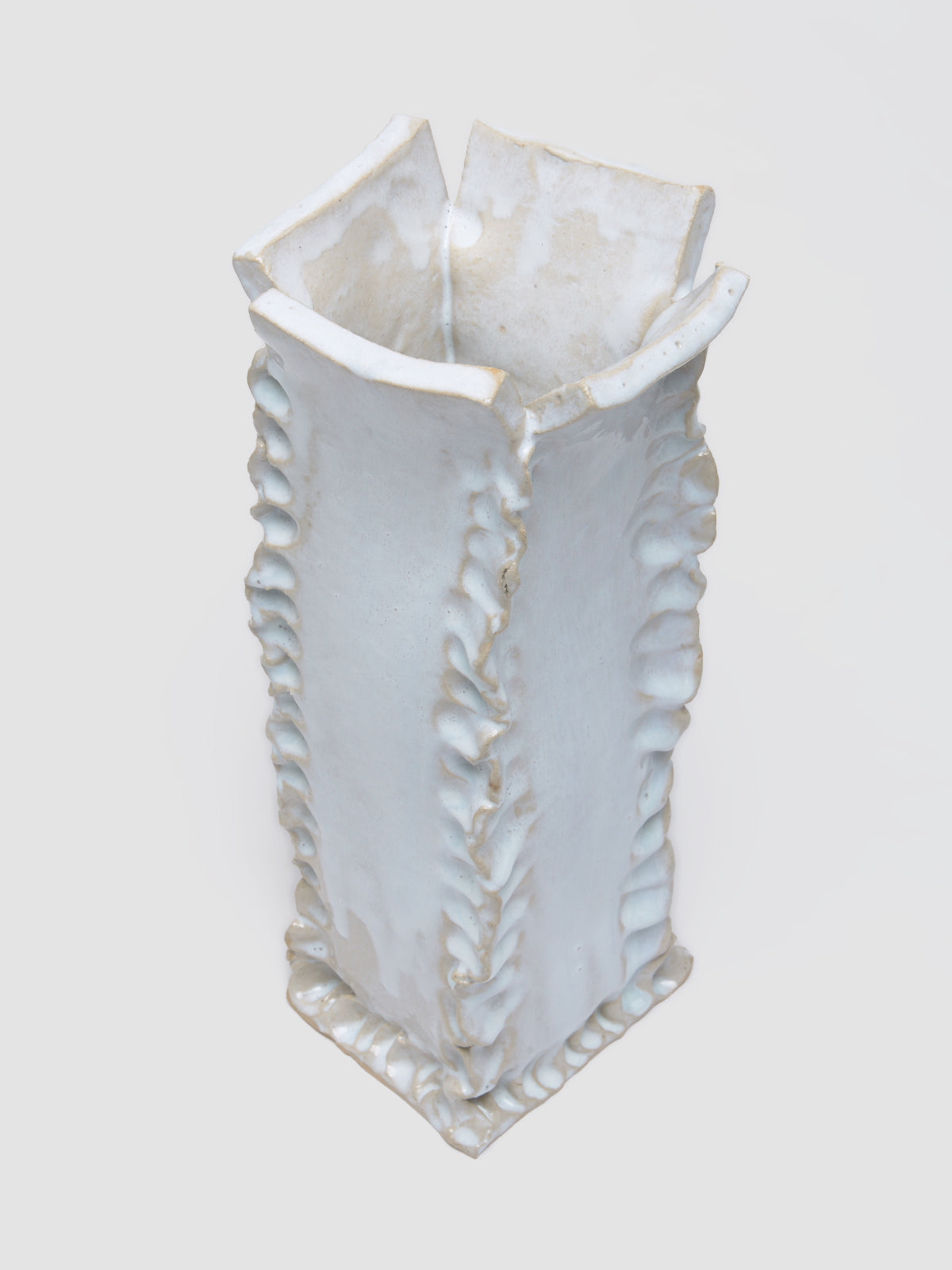 Squeezed Vase in White