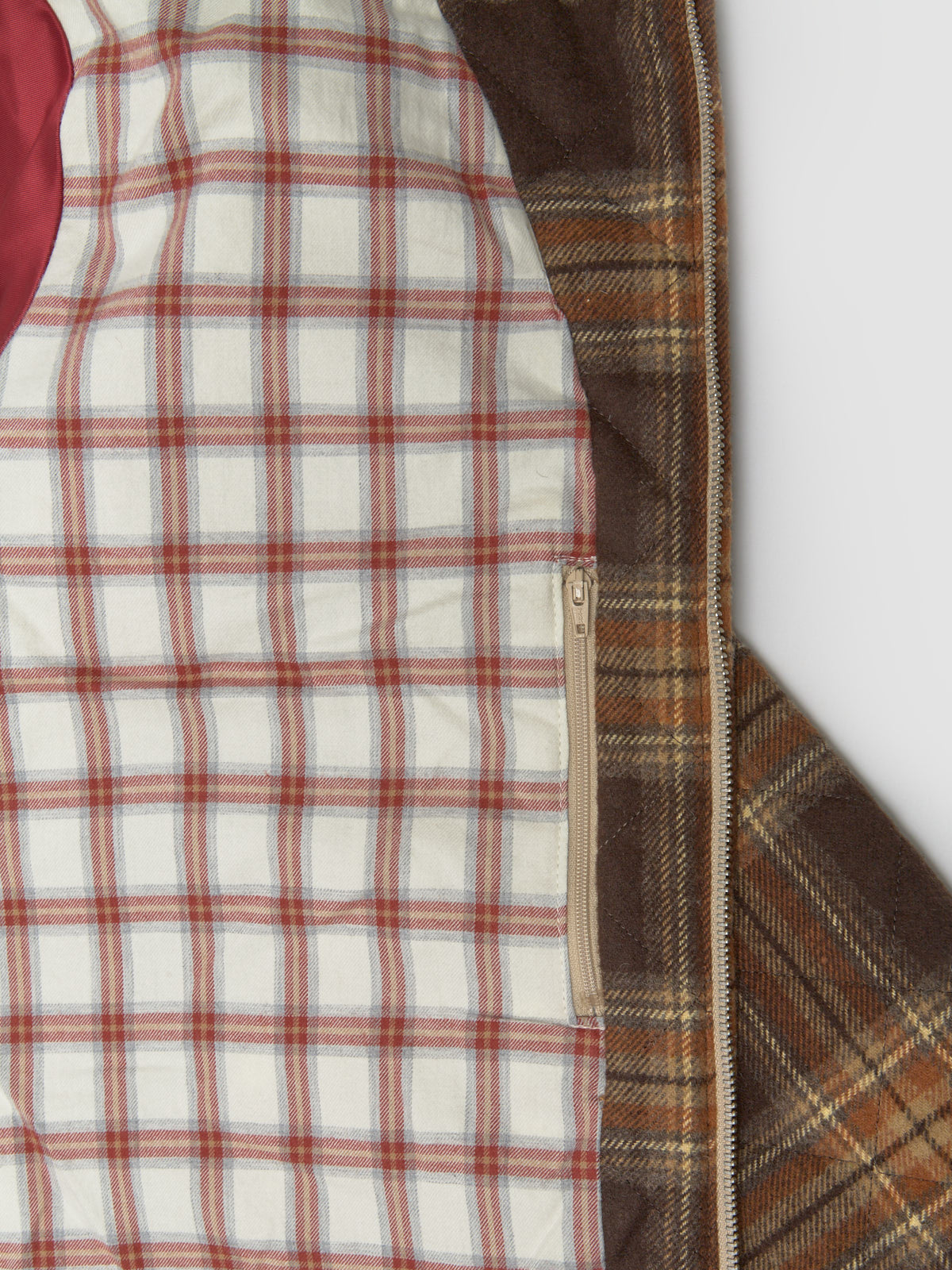 Phil Quilted Blouson Jacket in Brown Check