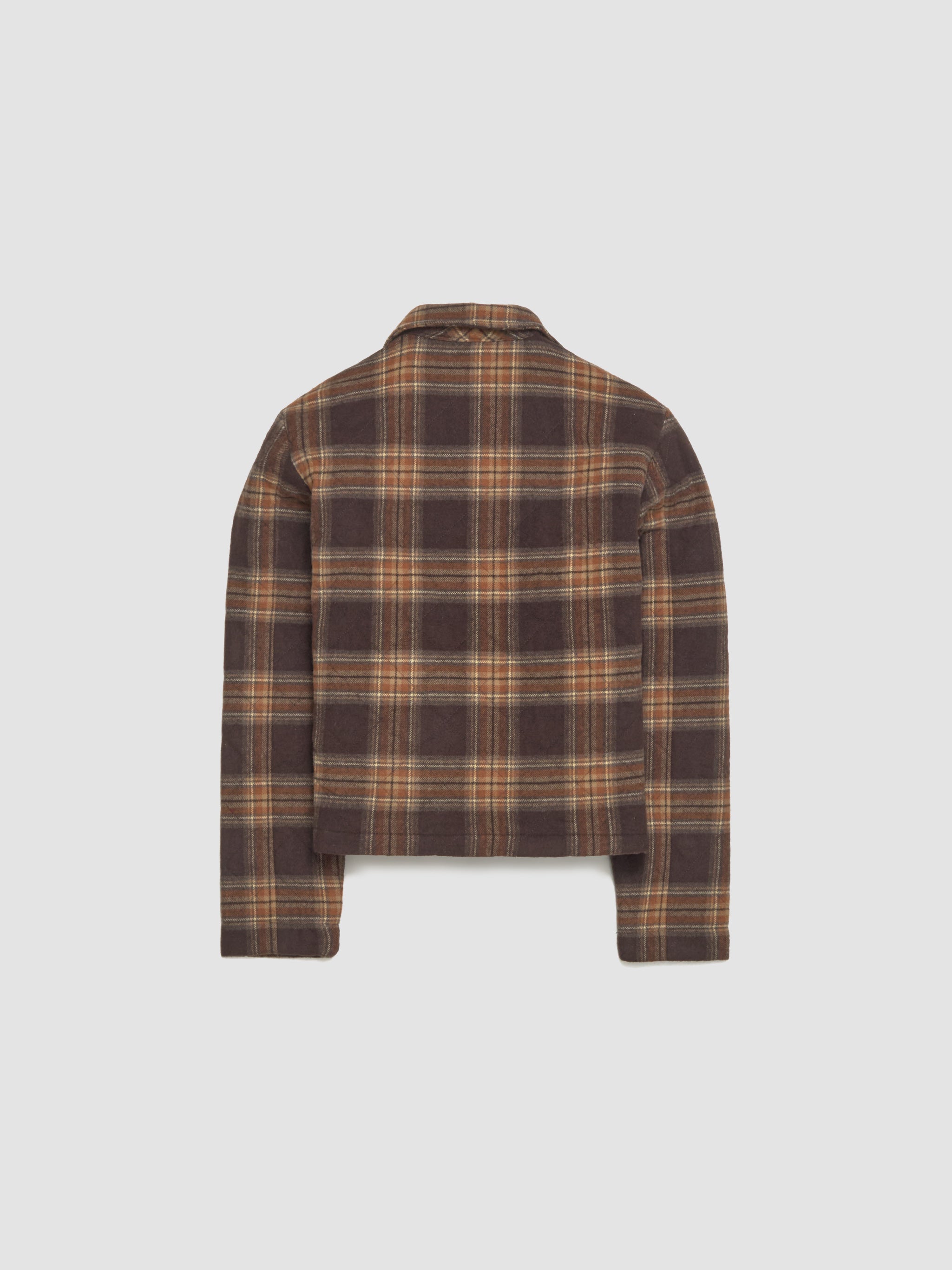 Phil Quilted Blouson Jacket in Brown Check