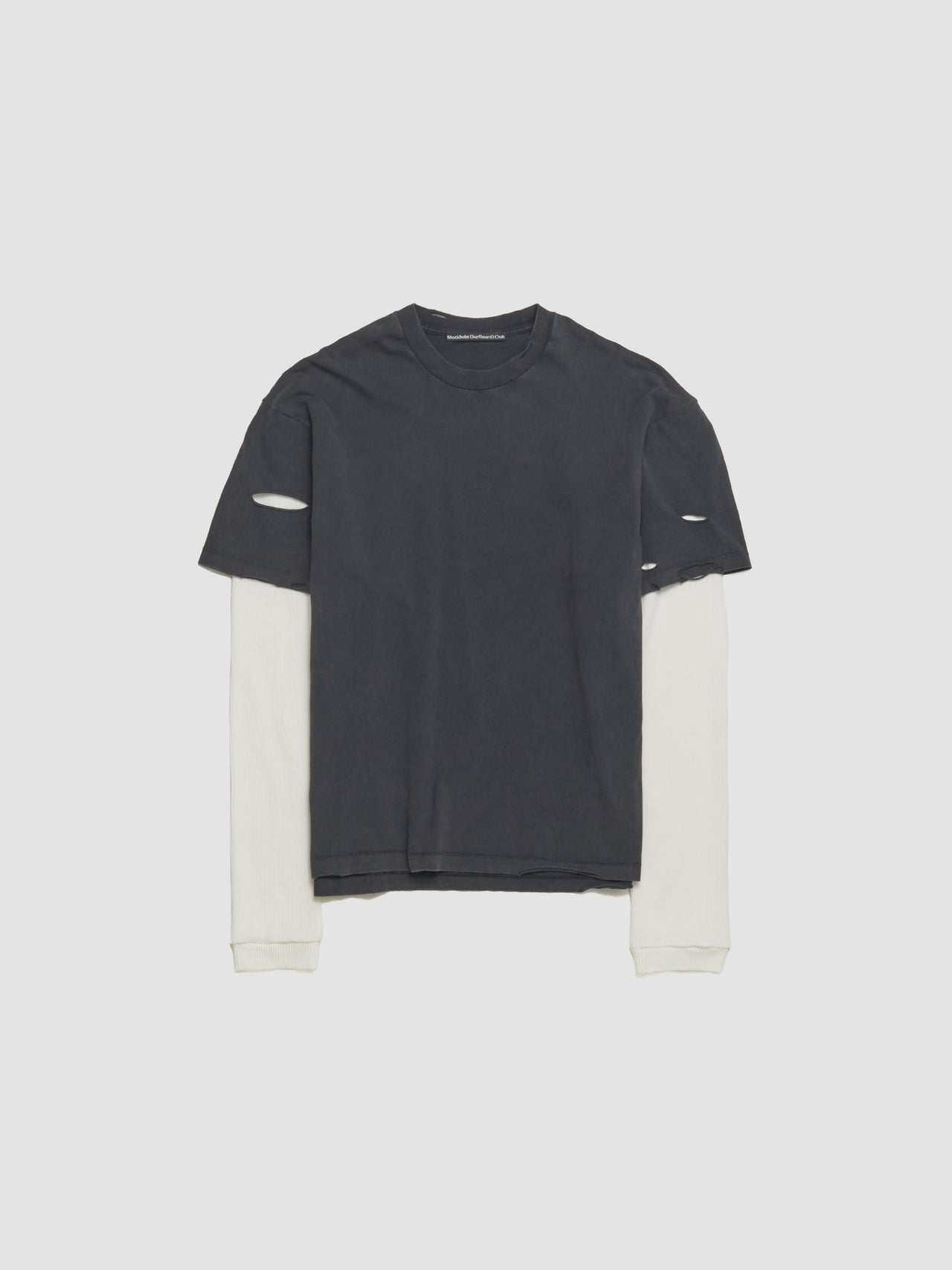 Back Logo Layered Longsleeve in Black