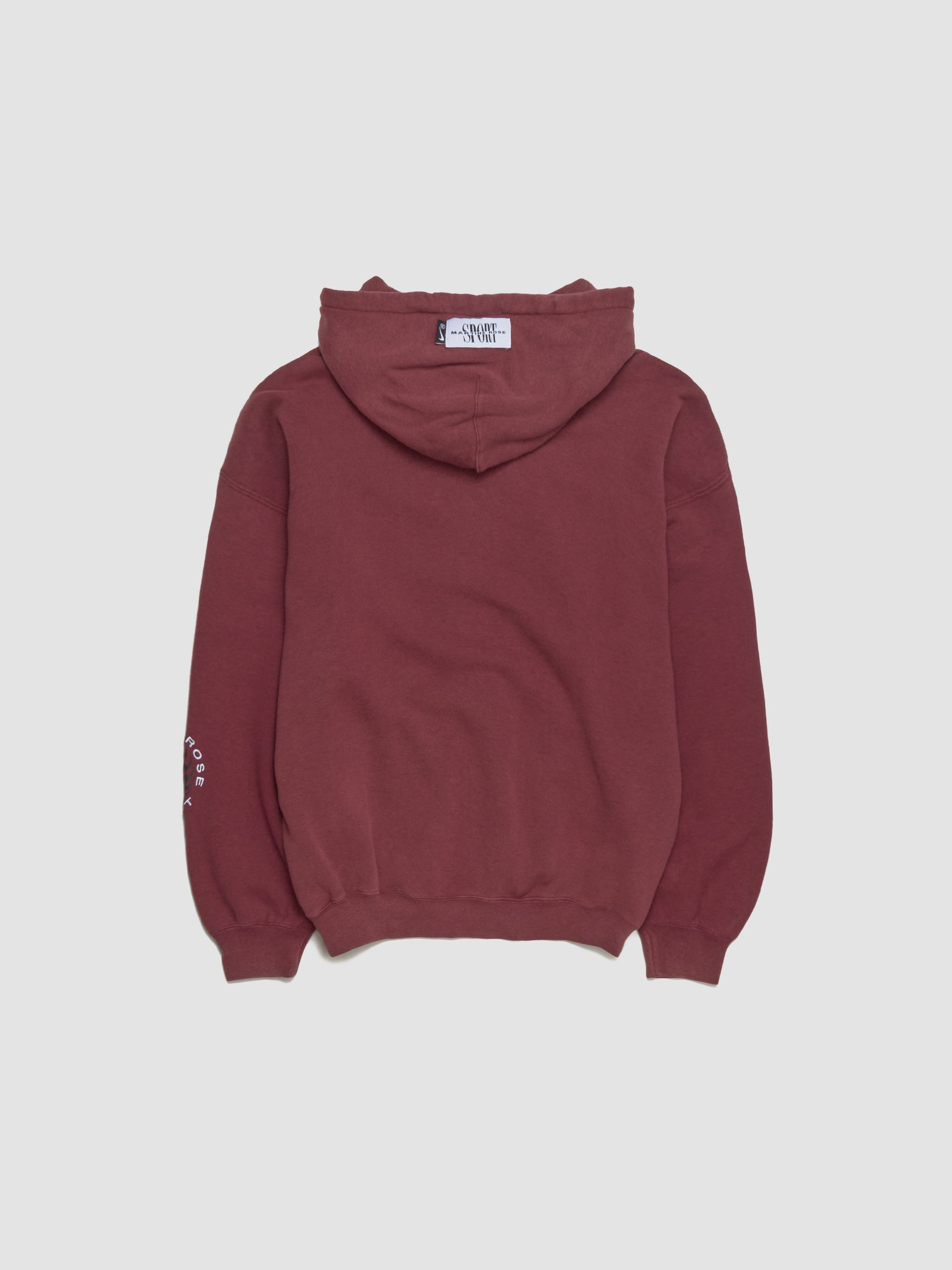 x Martine Rose Globus Hoodie in Team Crimson & Heather