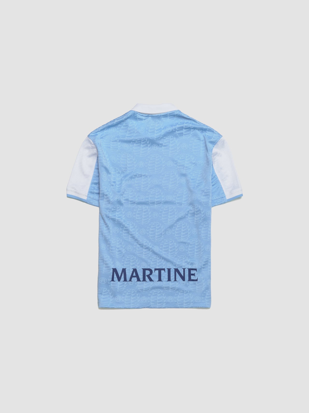 x Martine Rose Relaxed Jersey T-Shirt in Psychic Blue & White