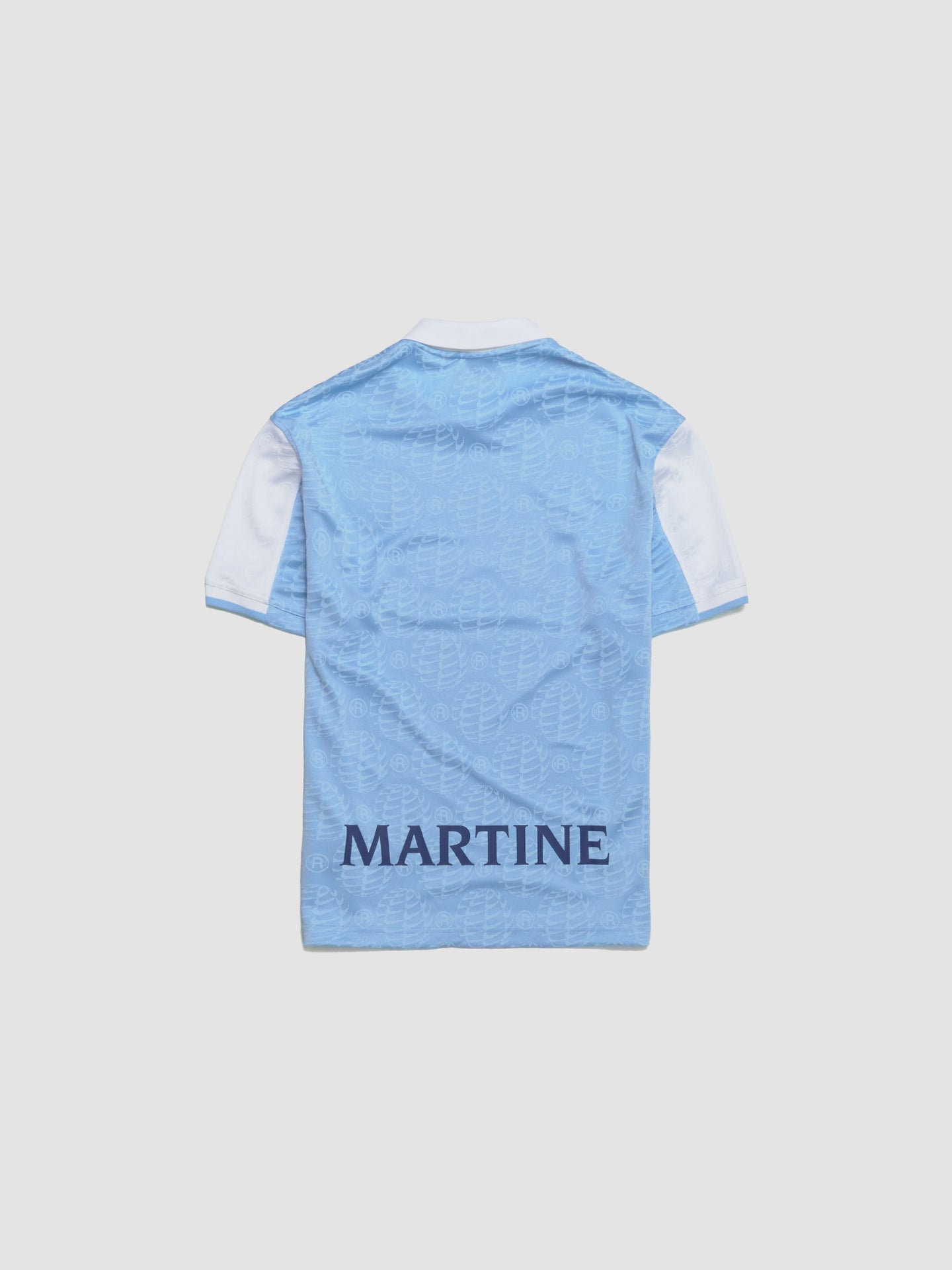 x Martine Rose Relaxed Jersey T-Shirt in Psychic Blue & White