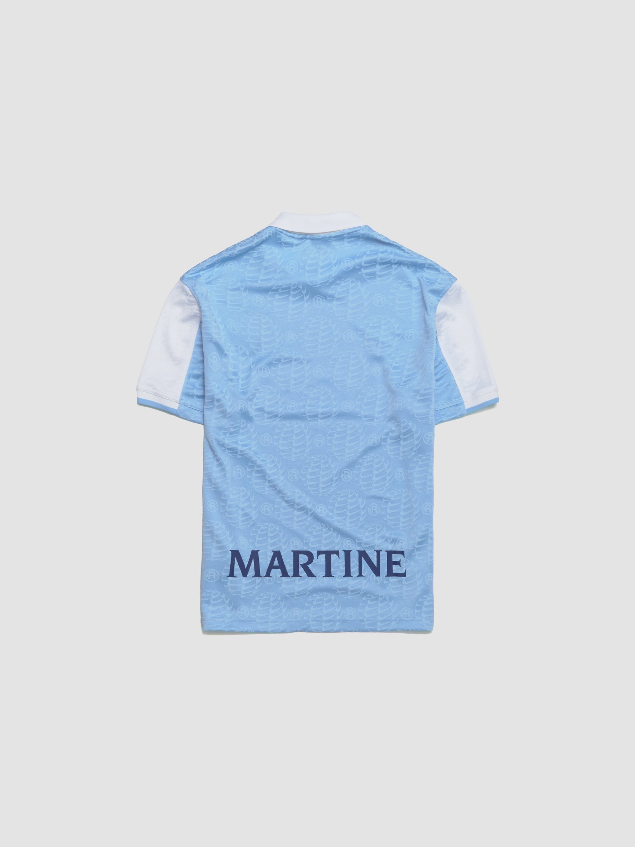 x Martine Rose Relaxed Jersey T-Shirt in Psychic Blue & White