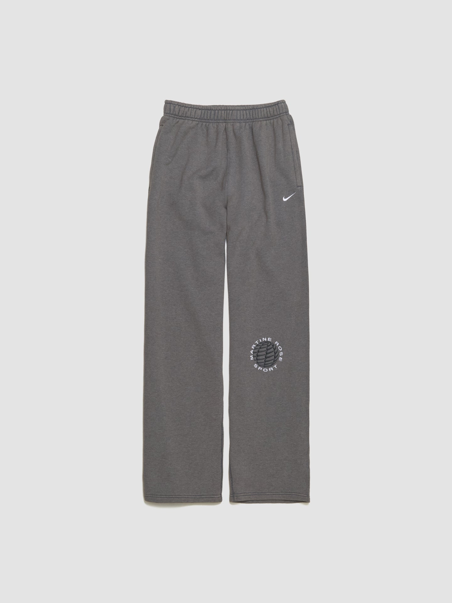 x Martine Rose Globus Fleece Pants in Charcoal Heather & Dark Steel Grey