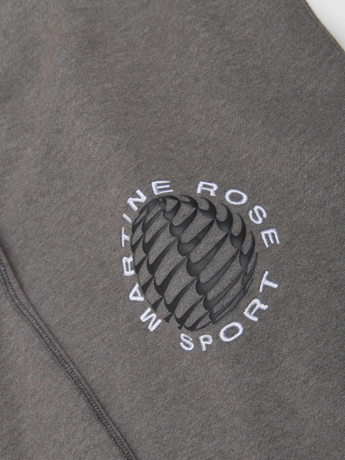 x Martine Rose Globus Fleece Pants in Charcoal Heather & Dark Steel Grey