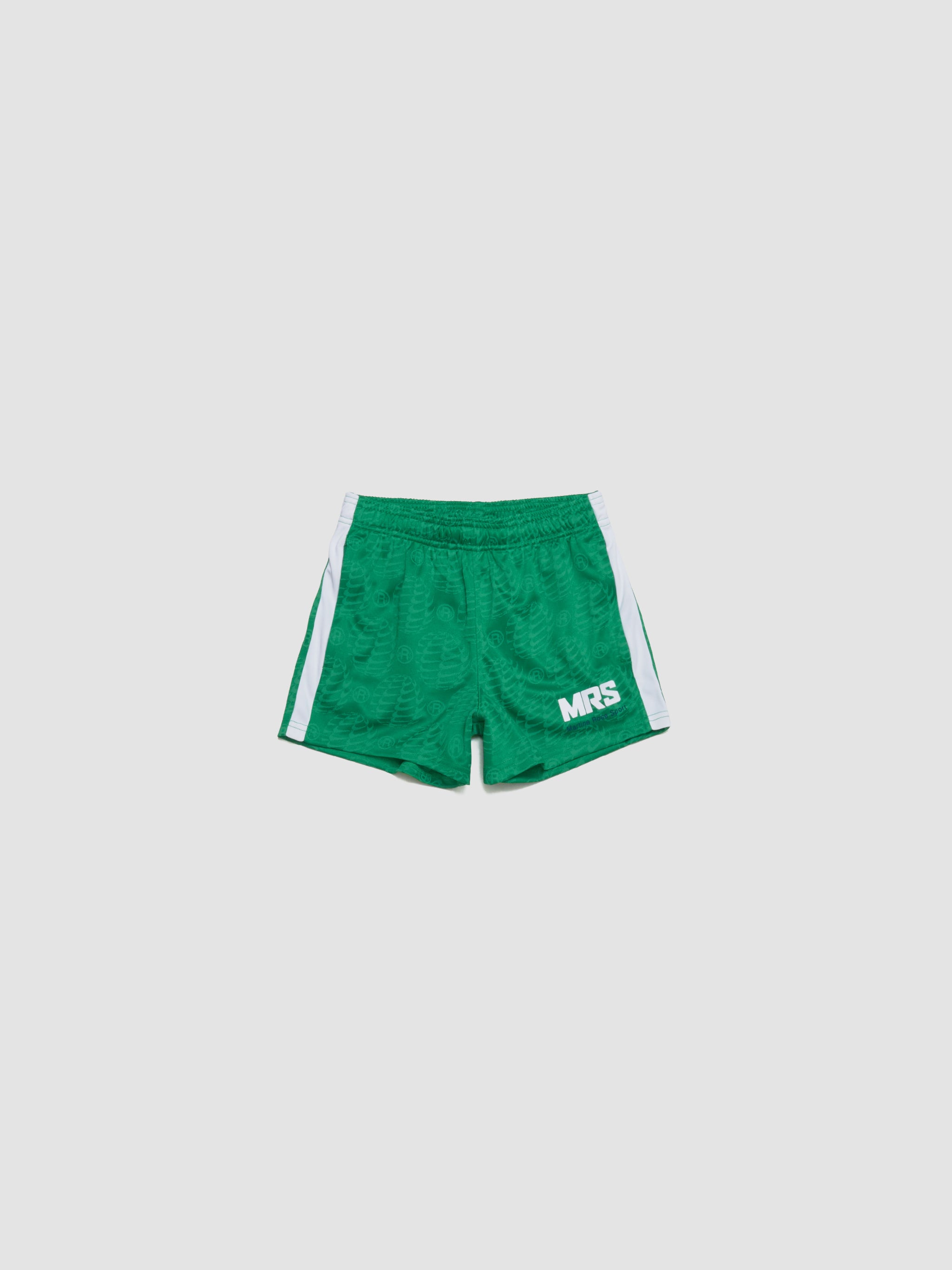 x Martine Rose Jersey Shorts in Lucky Green & White
