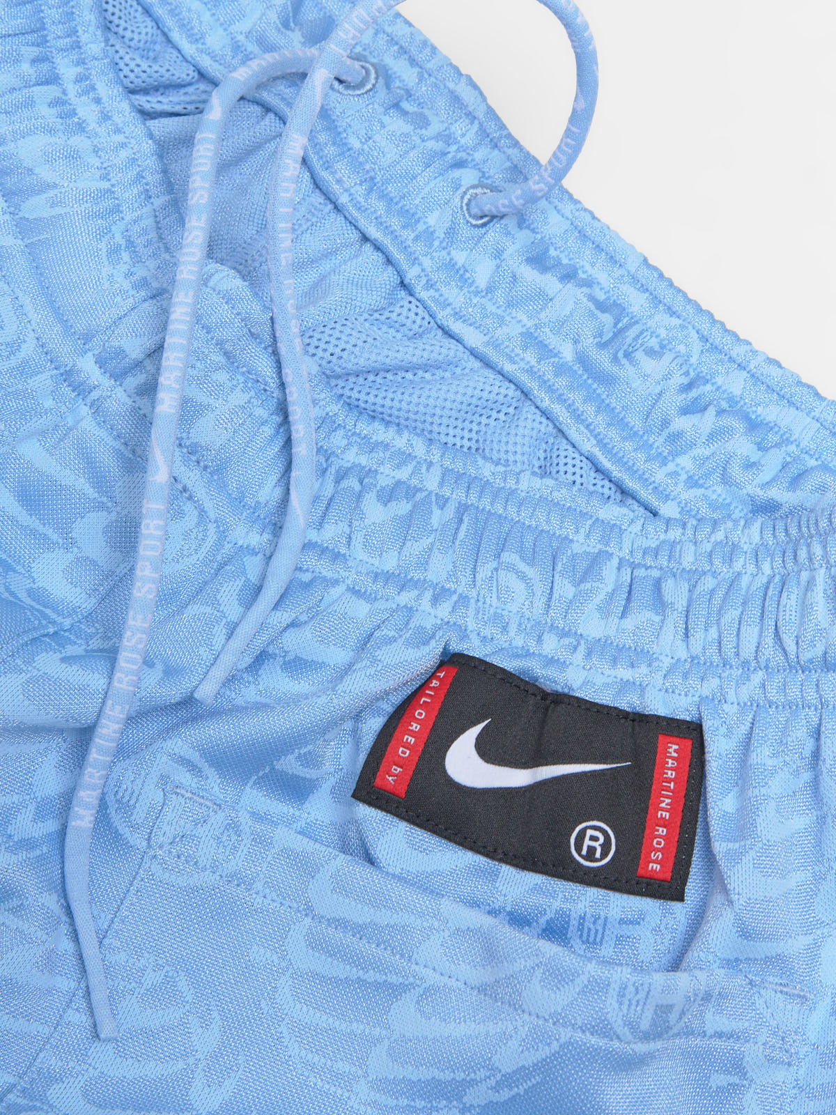 x Martine Rose Jersey Shorts in Psychic Blue & White