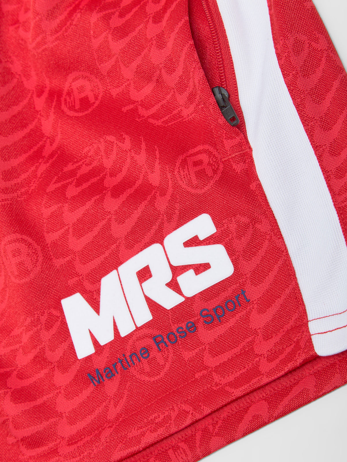x Martine Rose Jersey Shorts in University Red & White