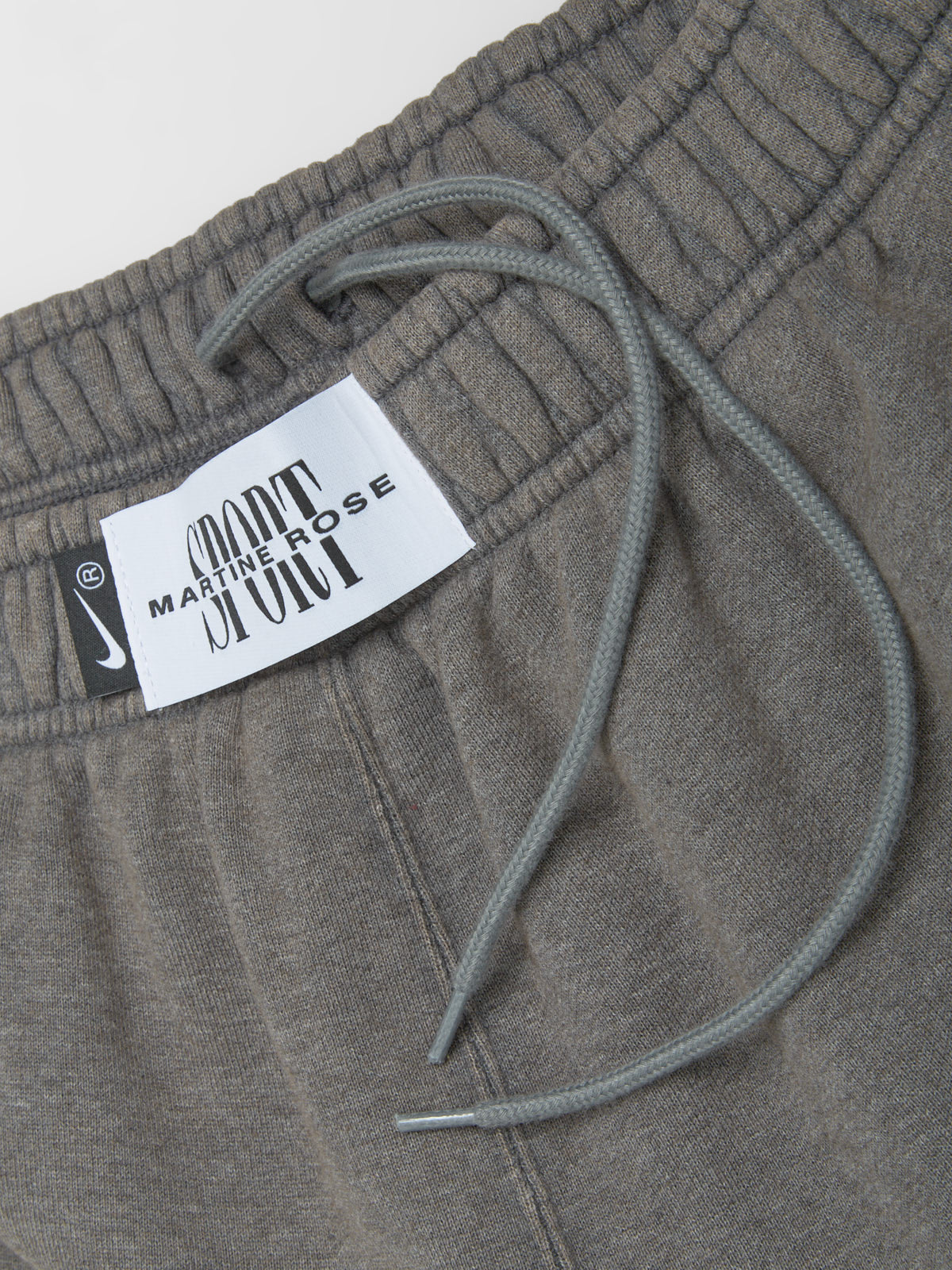 x Martine Rose Globus Fleece Pants in Charcoal Heather & Dark Steel Grey