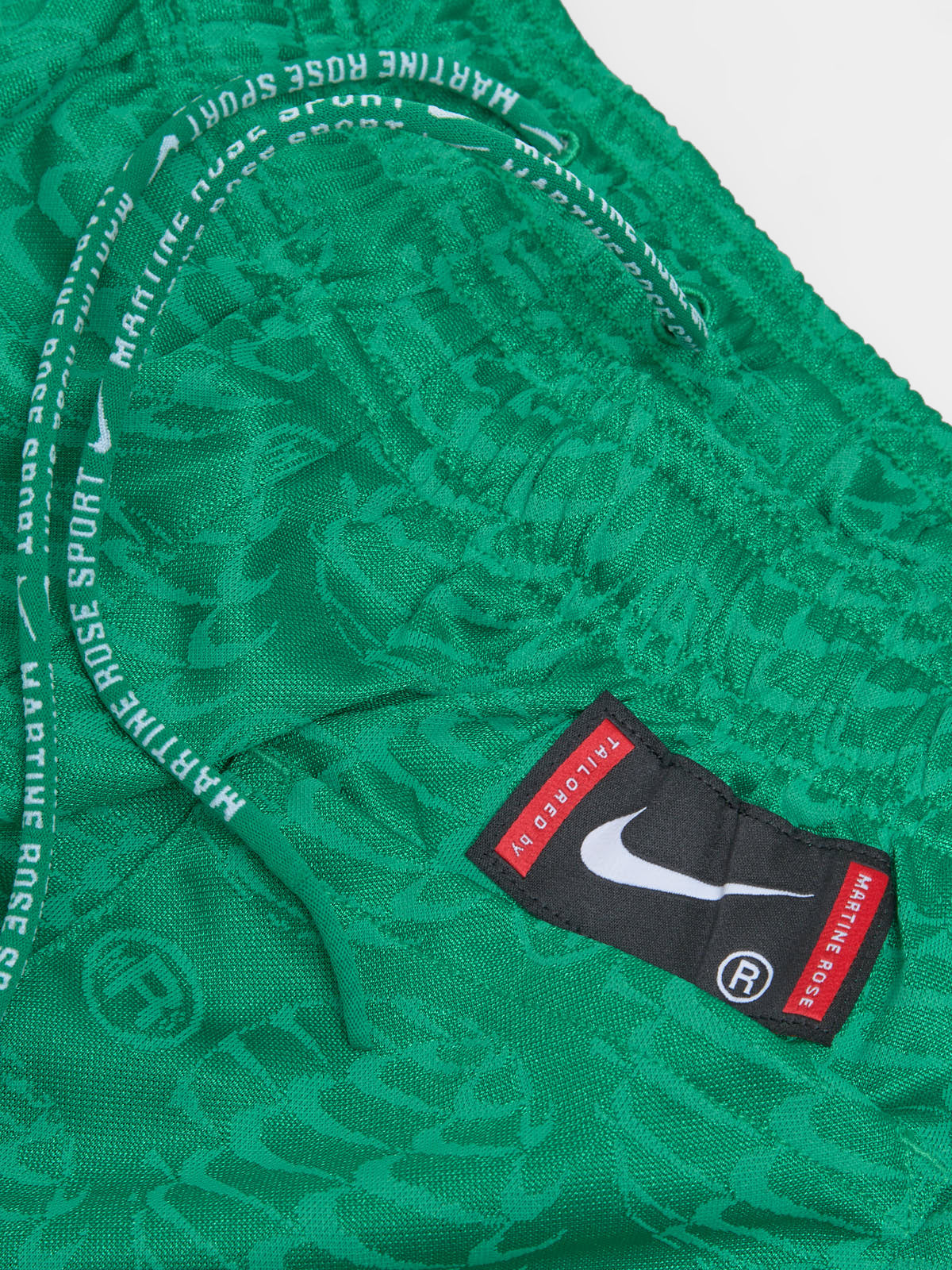 x Martine Rose Jersey Shorts in Lucky Green & White
