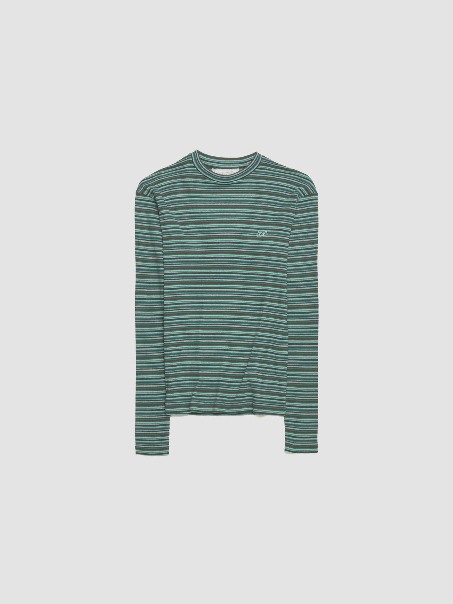 Striped Long Sleeve T-Shirt in Green