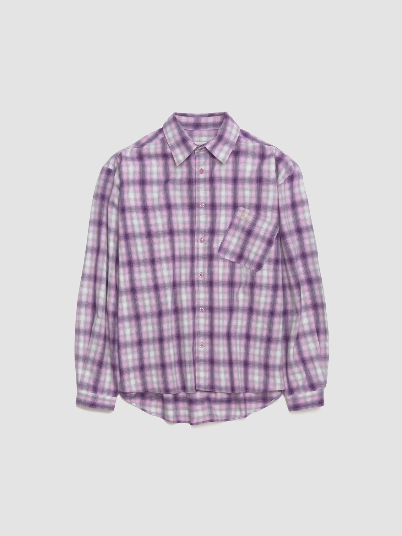Plaid Woven Overshirt in Purple