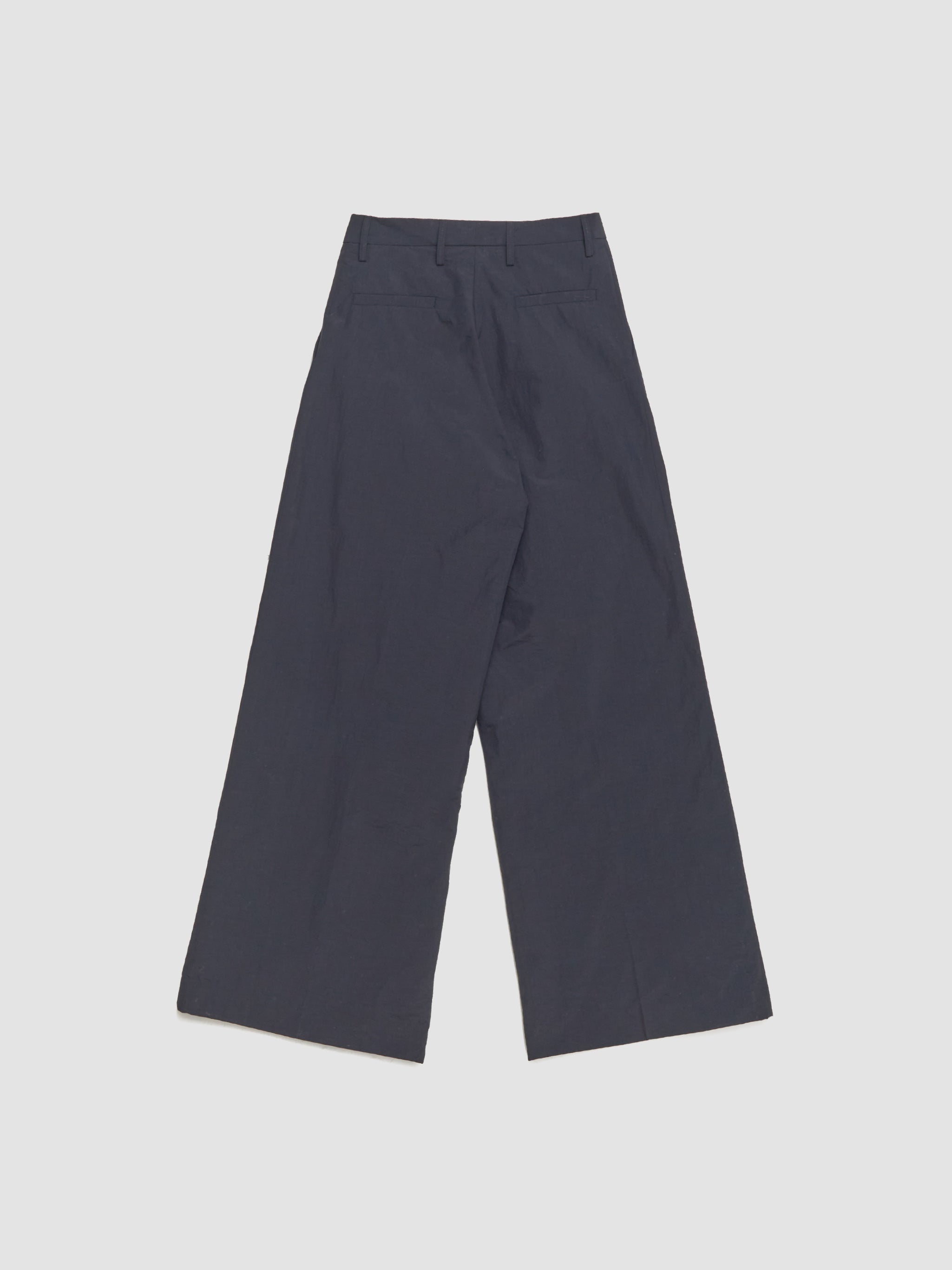 Nylon Pleated Suit Trousers in Charcoal