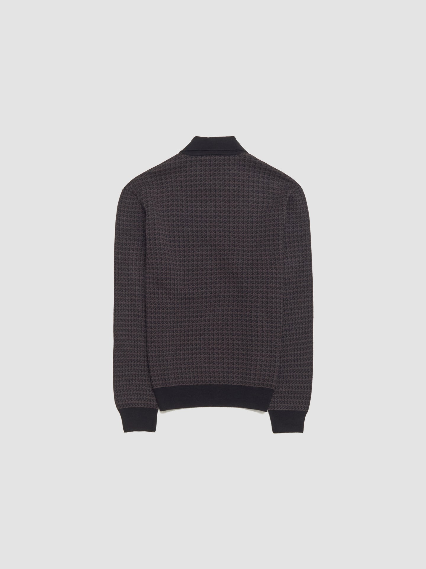 Long Sleeved Polo in Lowis Houndstooth