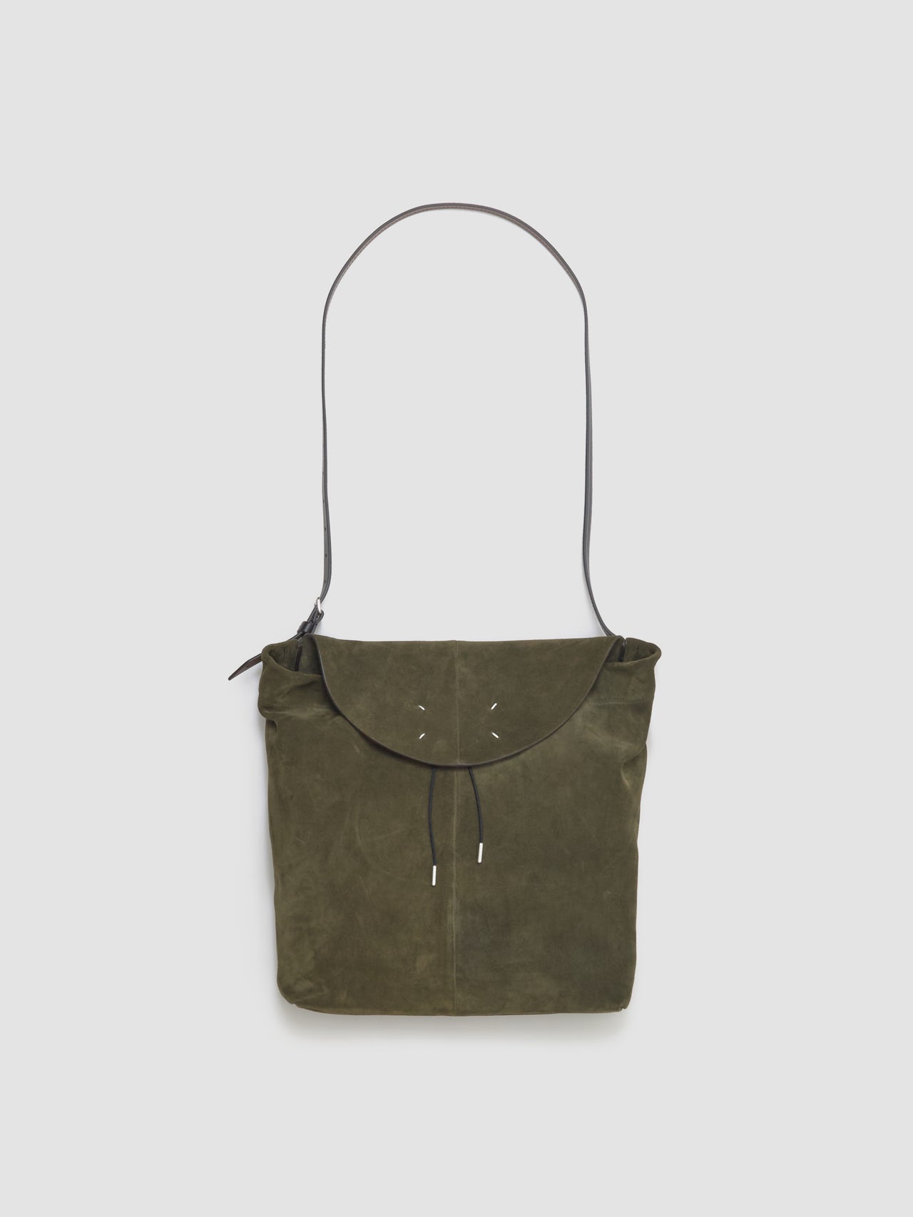 Small Hobo Bag with Drawstring in Khaki