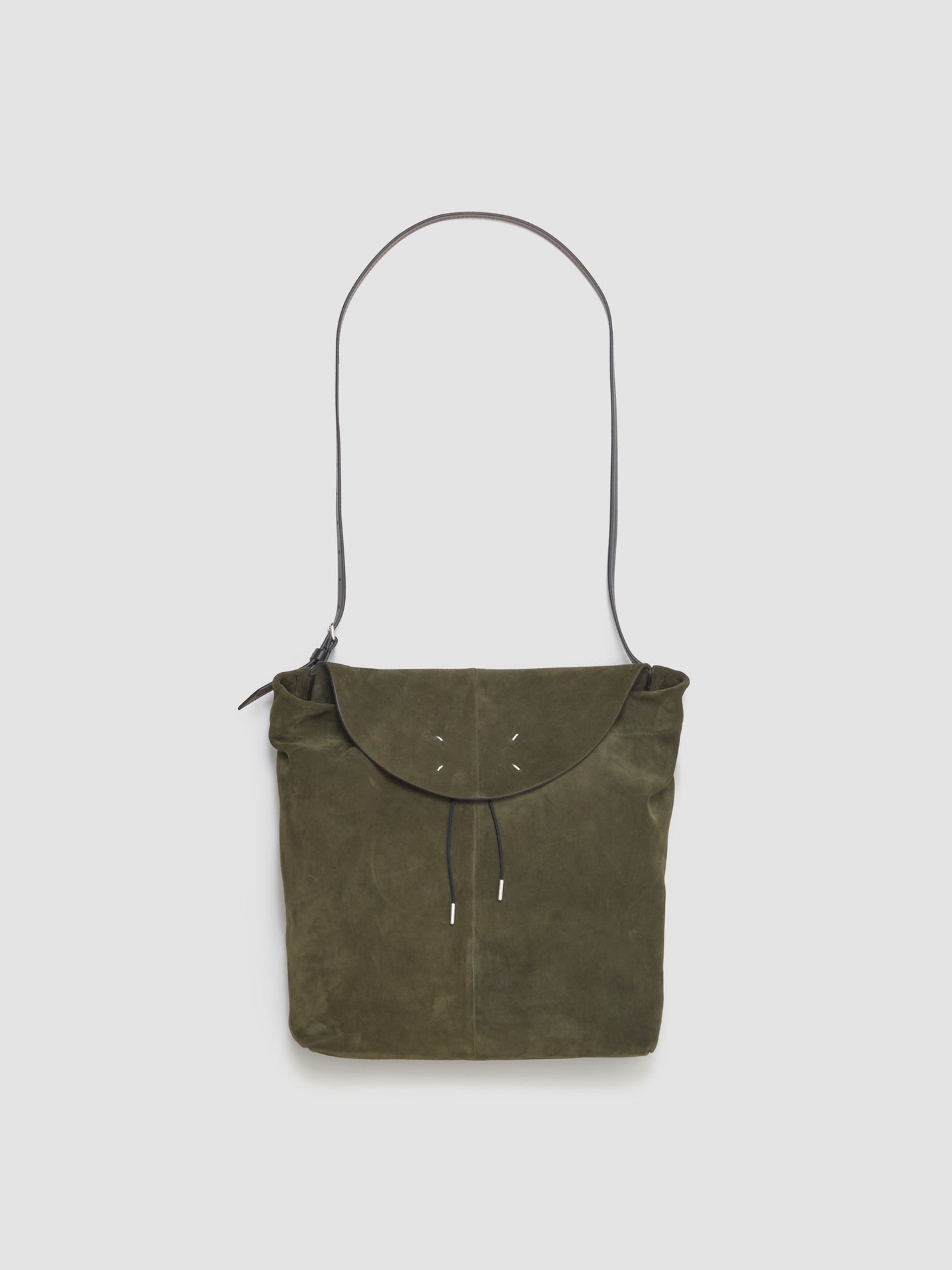 Small Hobo Bag with Drawstring in Khaki