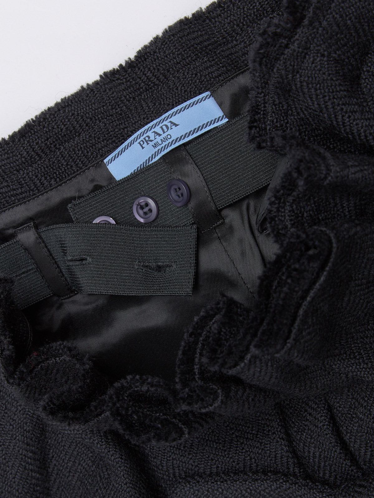 Short Wool-Blend Blouse Dress in Black