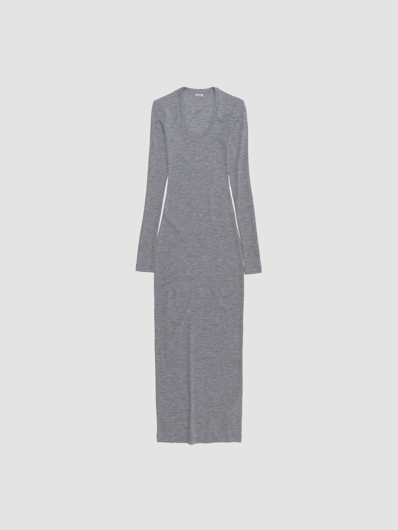 Crewneck Long Sleeve Tank Dress in Grey & Bone