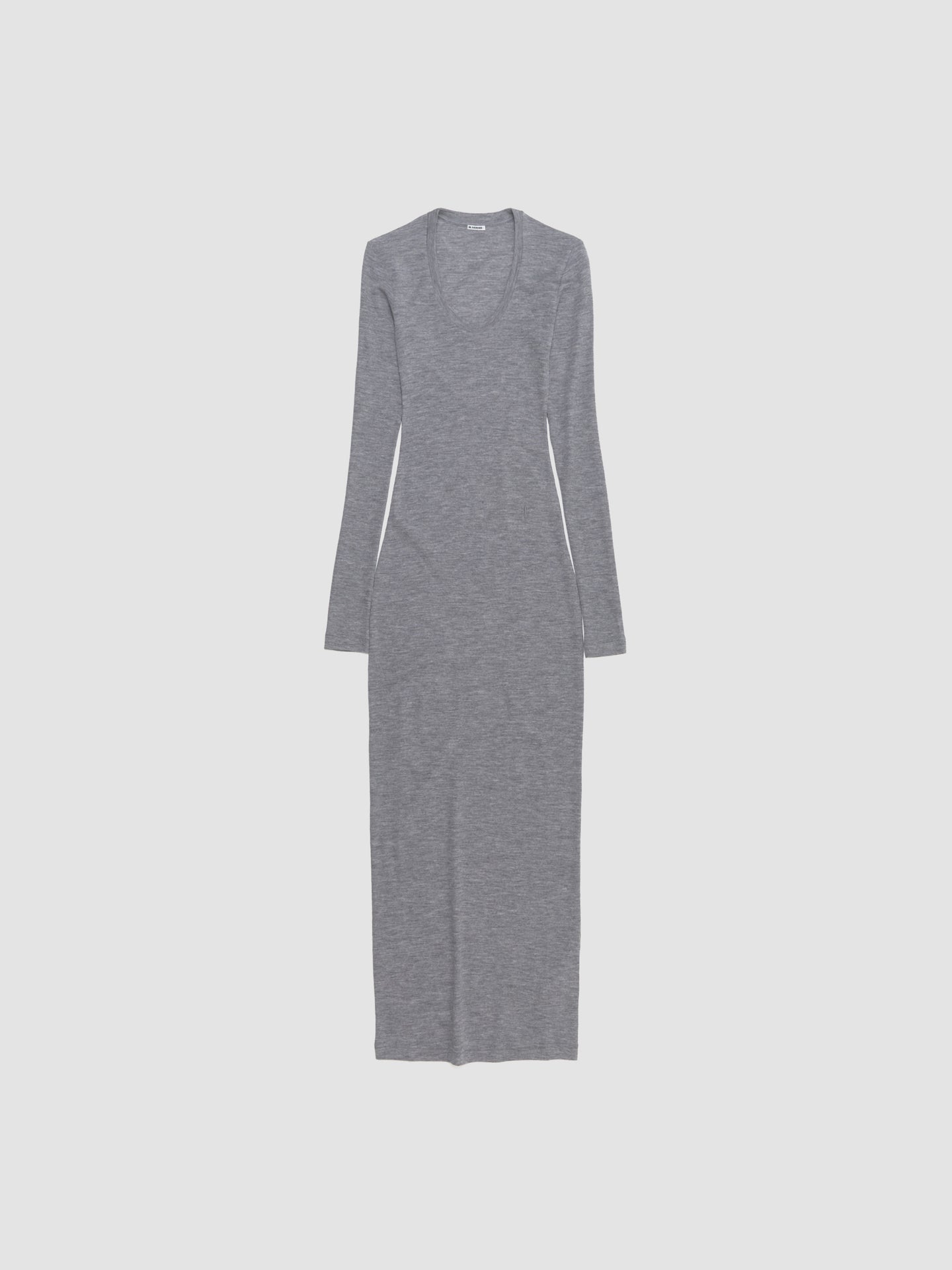 Crewneck Long Sleeve Tank Dress in Grey & Bone