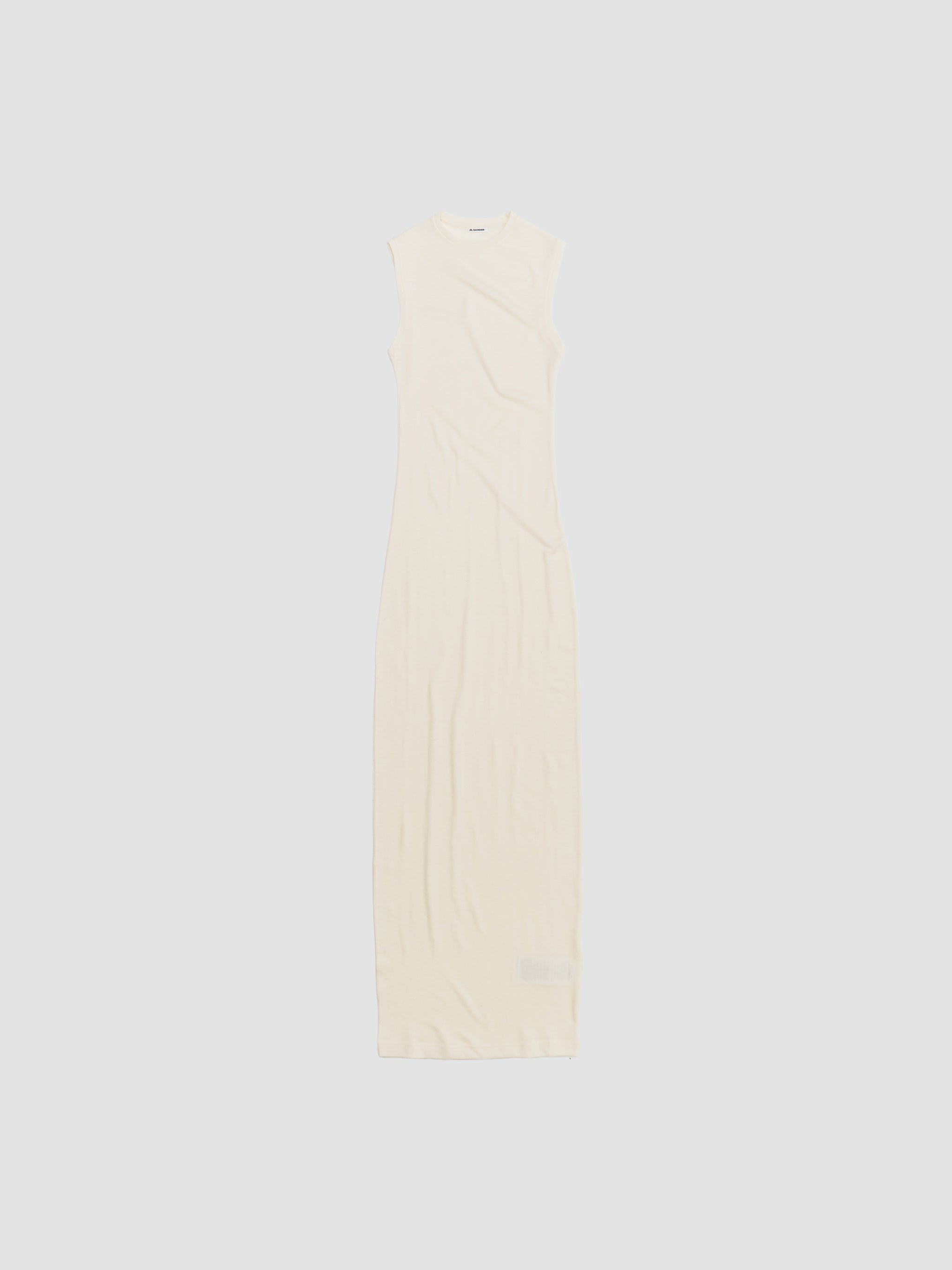 Jil Sander - Crewneck Long Sleeve Tank Dress in Grey & Bone
