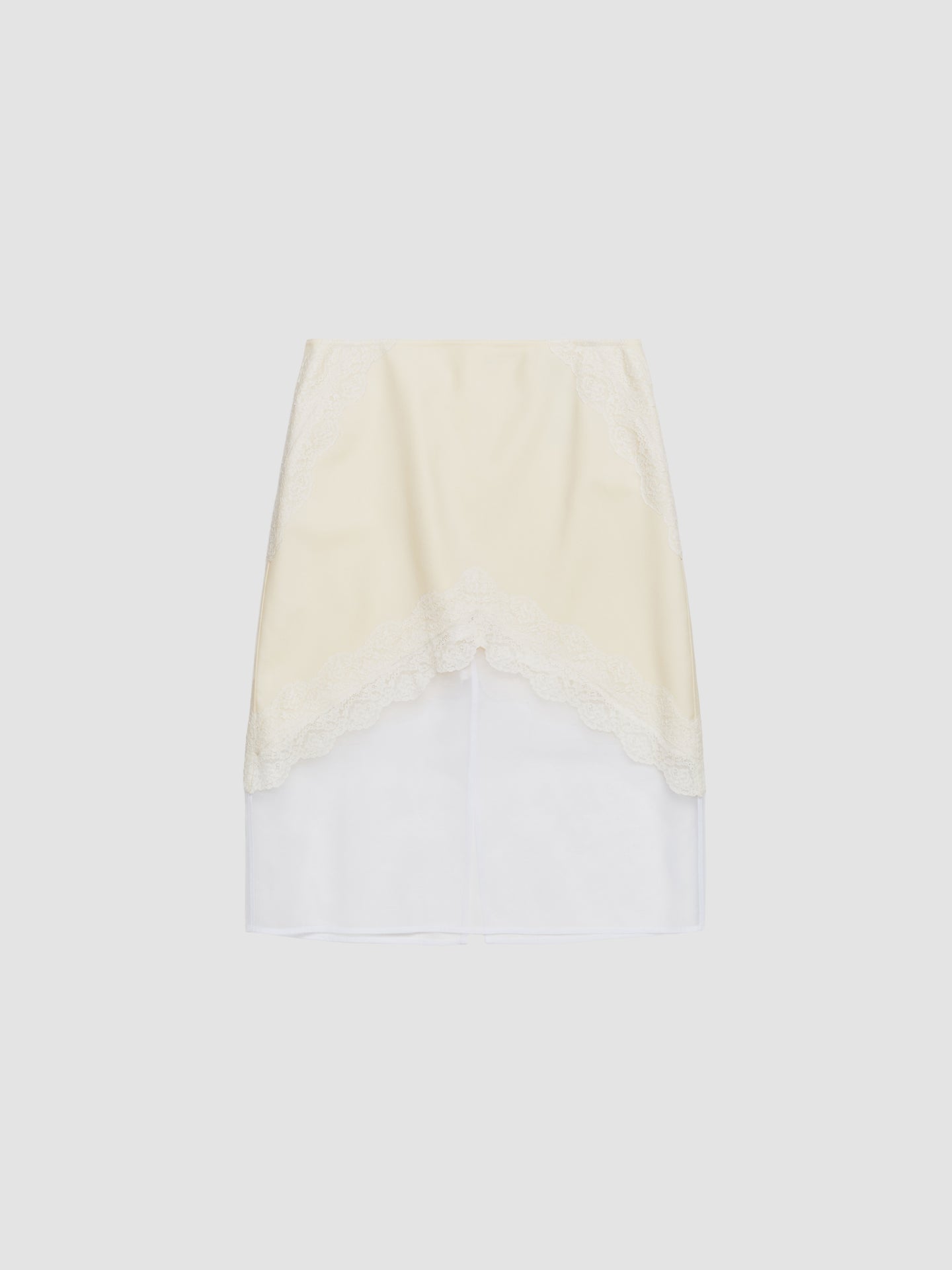 Wool Canvas Skirt in Chalk