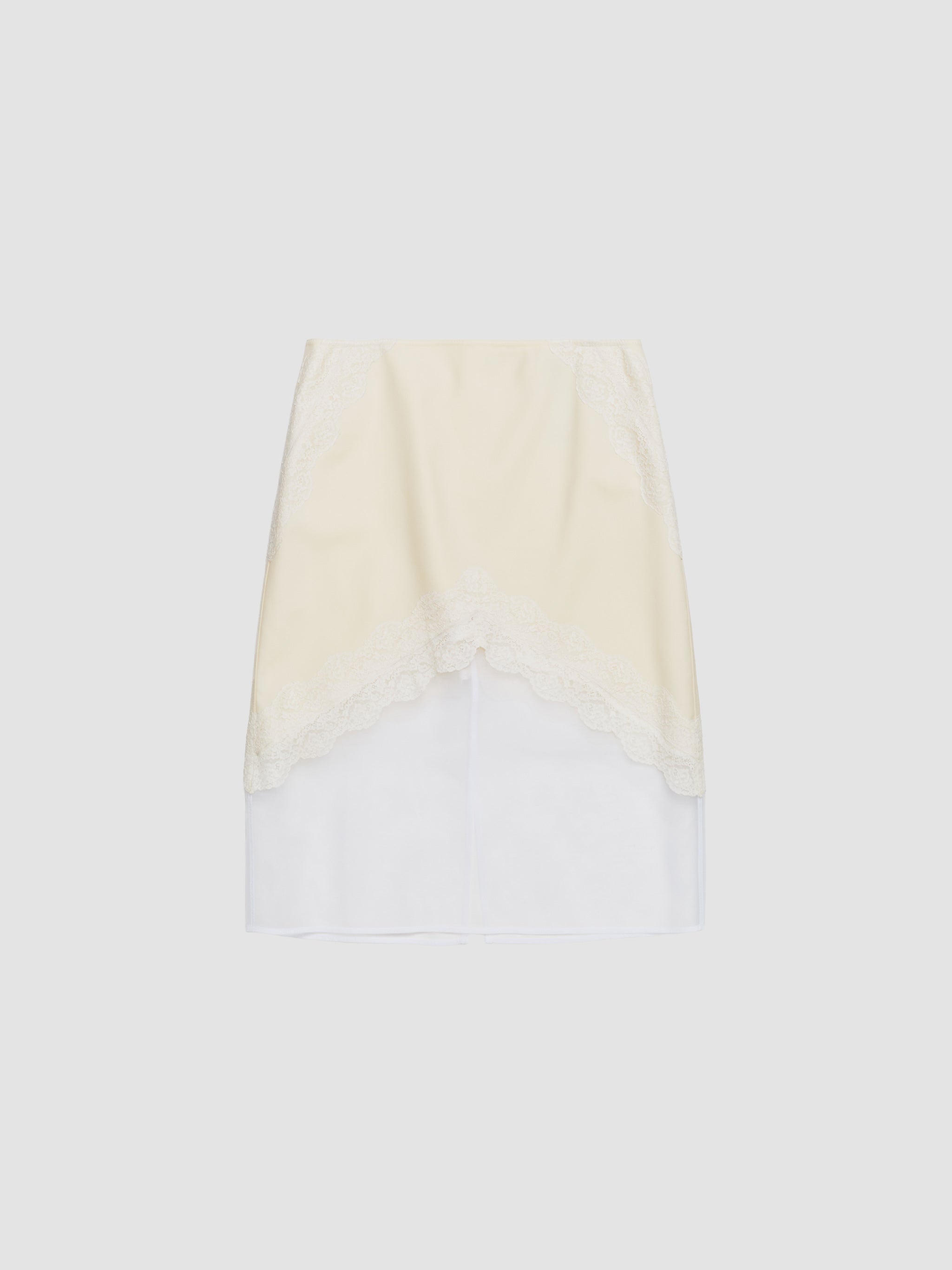 Wool Canvas Skirt in Chalk