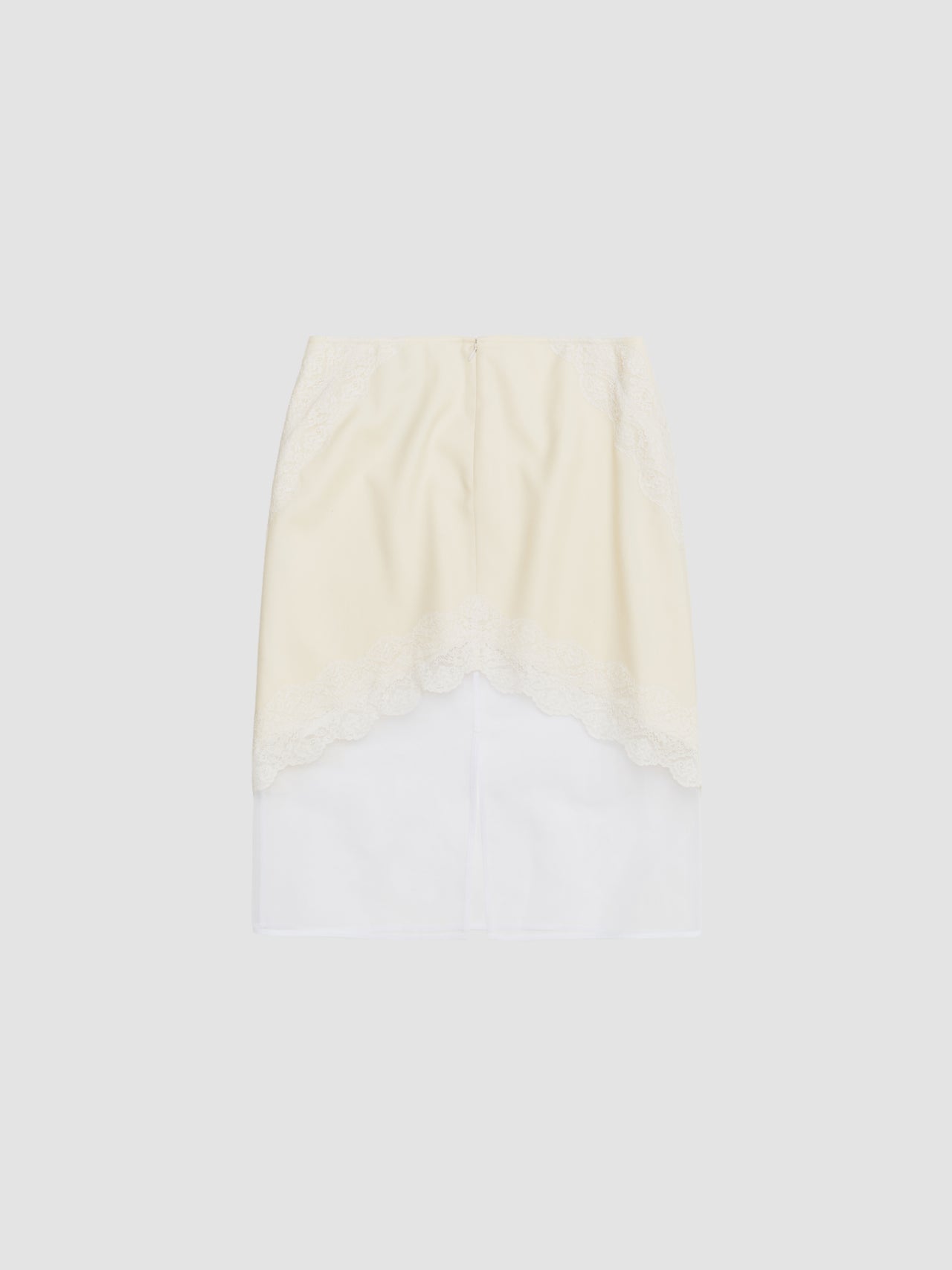 Wool Canvas Skirt in Chalk