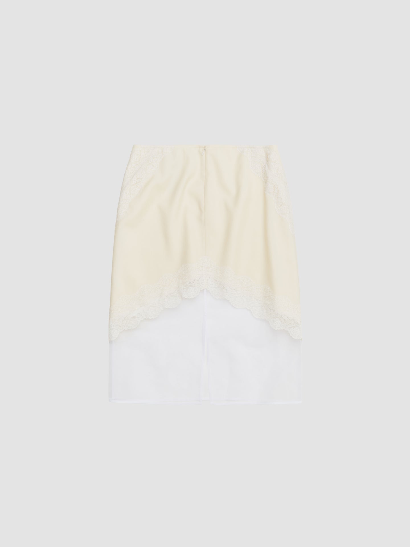 Wool Canvas Skirt in Chalk
