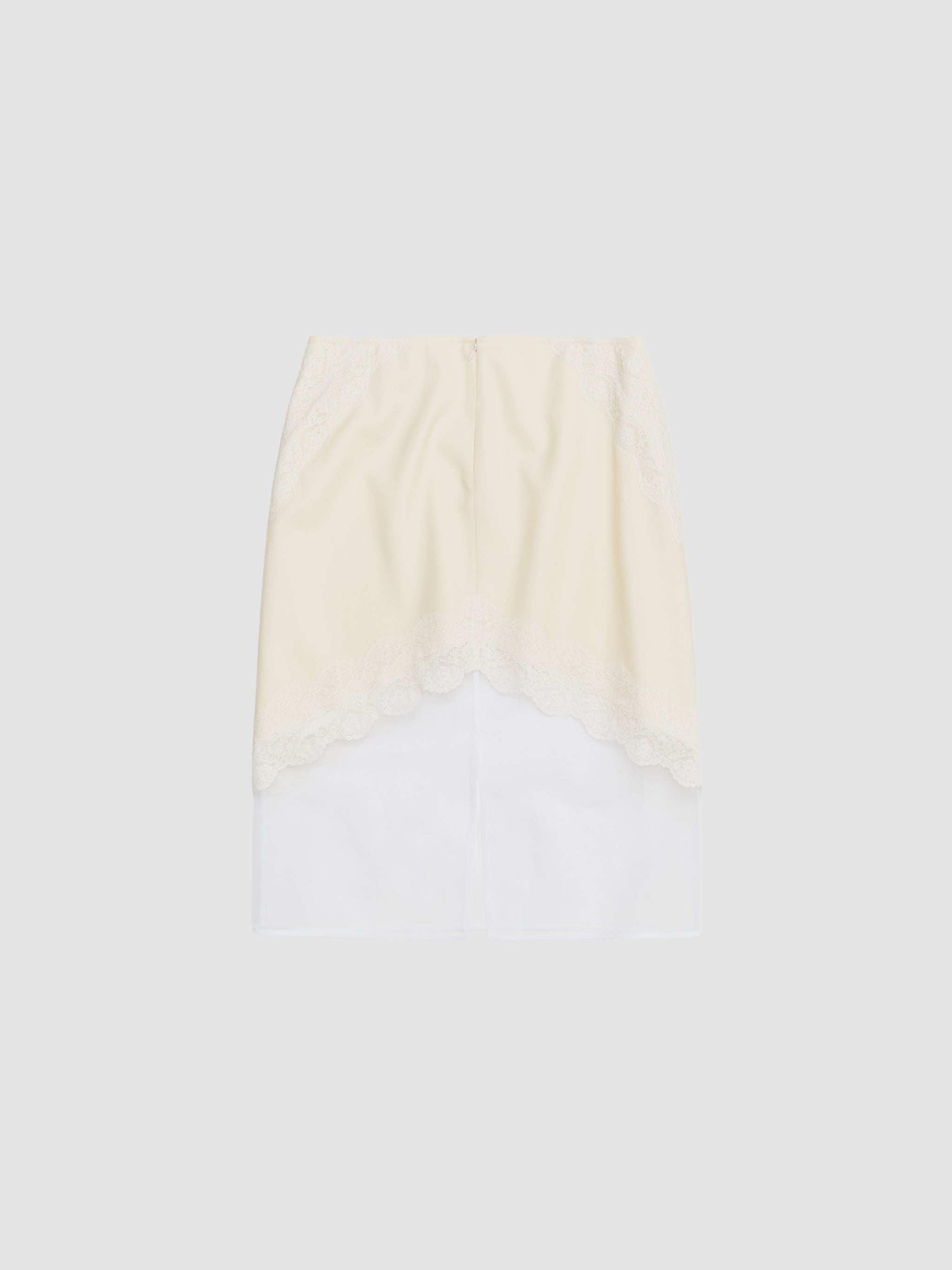 Wool Canvas Skirt in Chalk