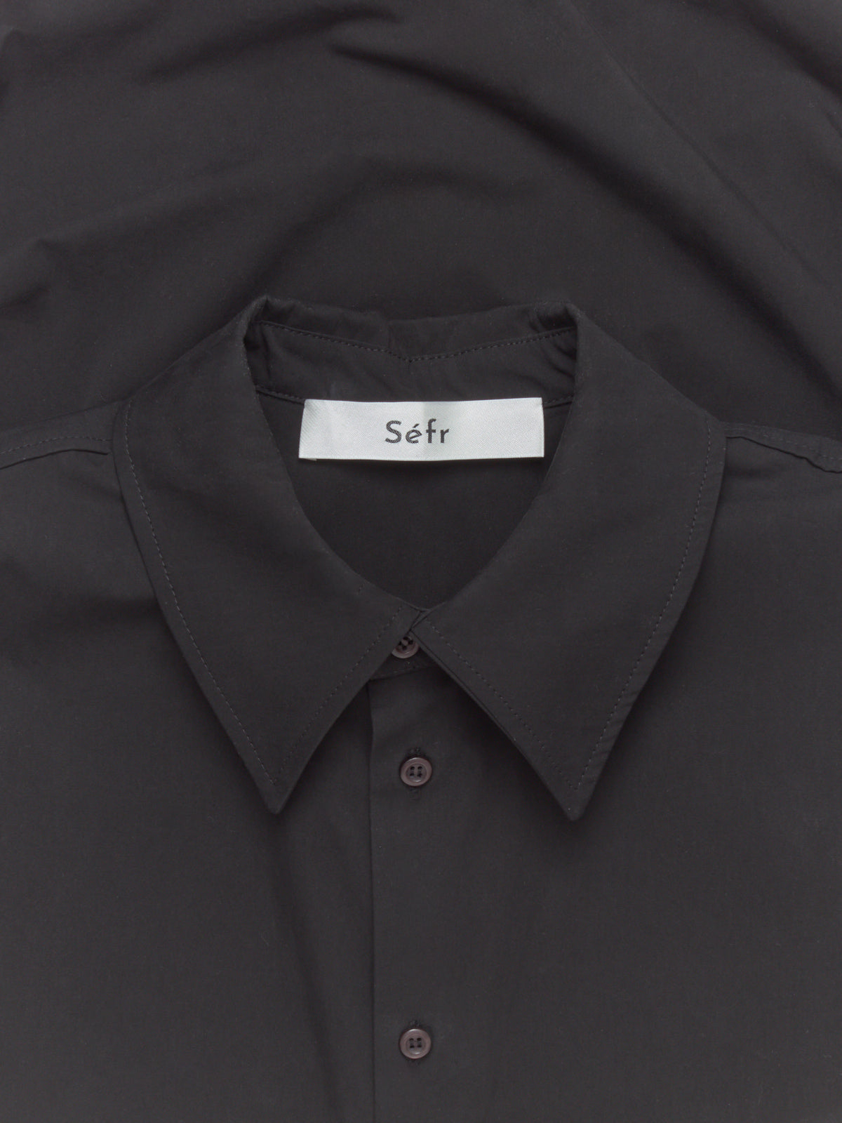 Trino Shirt in Black Fine Poplin