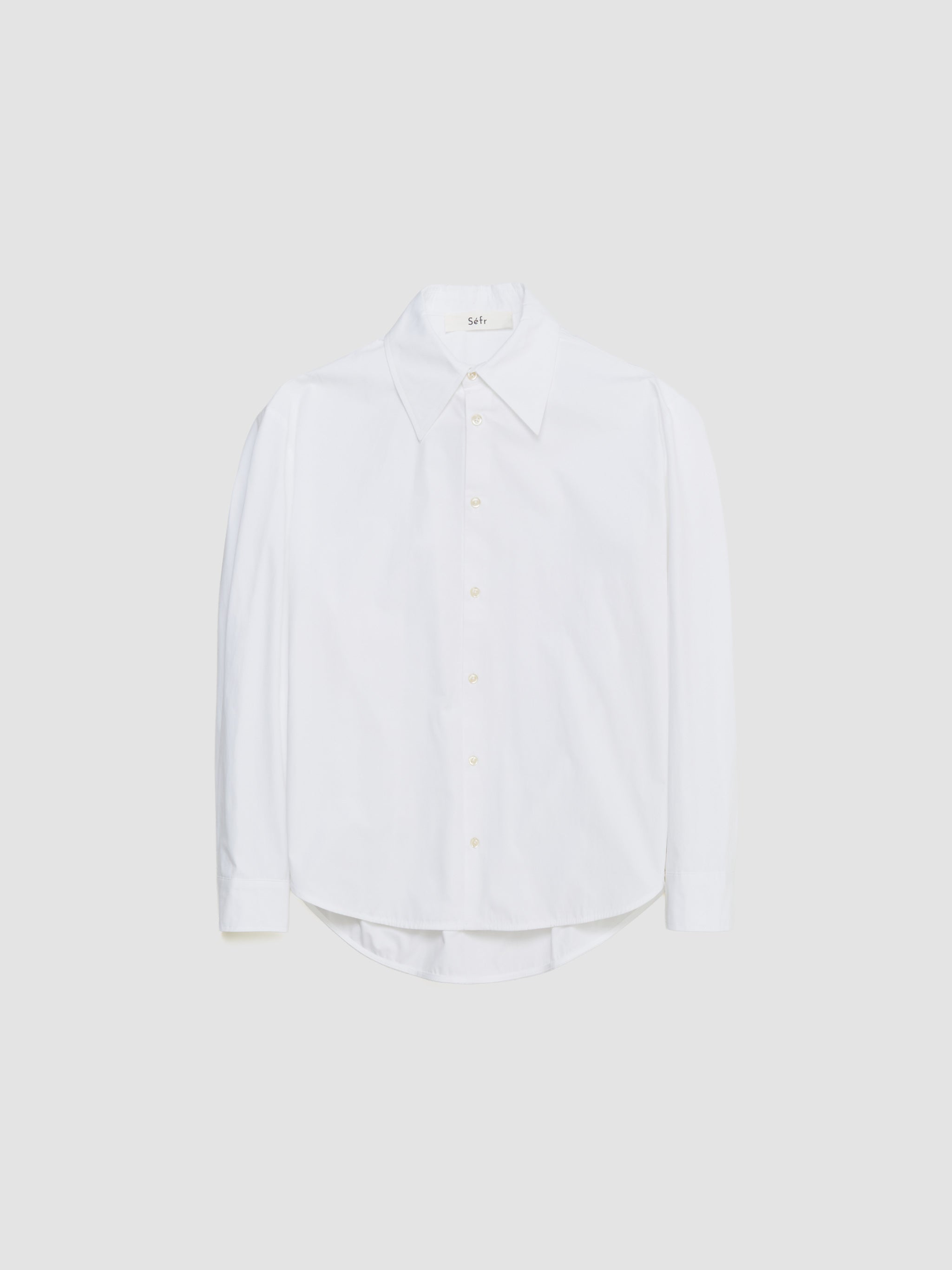 Trino Shirt in White Fine Poplin