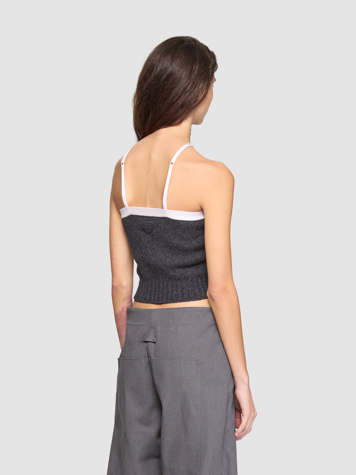 Cashmere and Wool Top in Anthracite